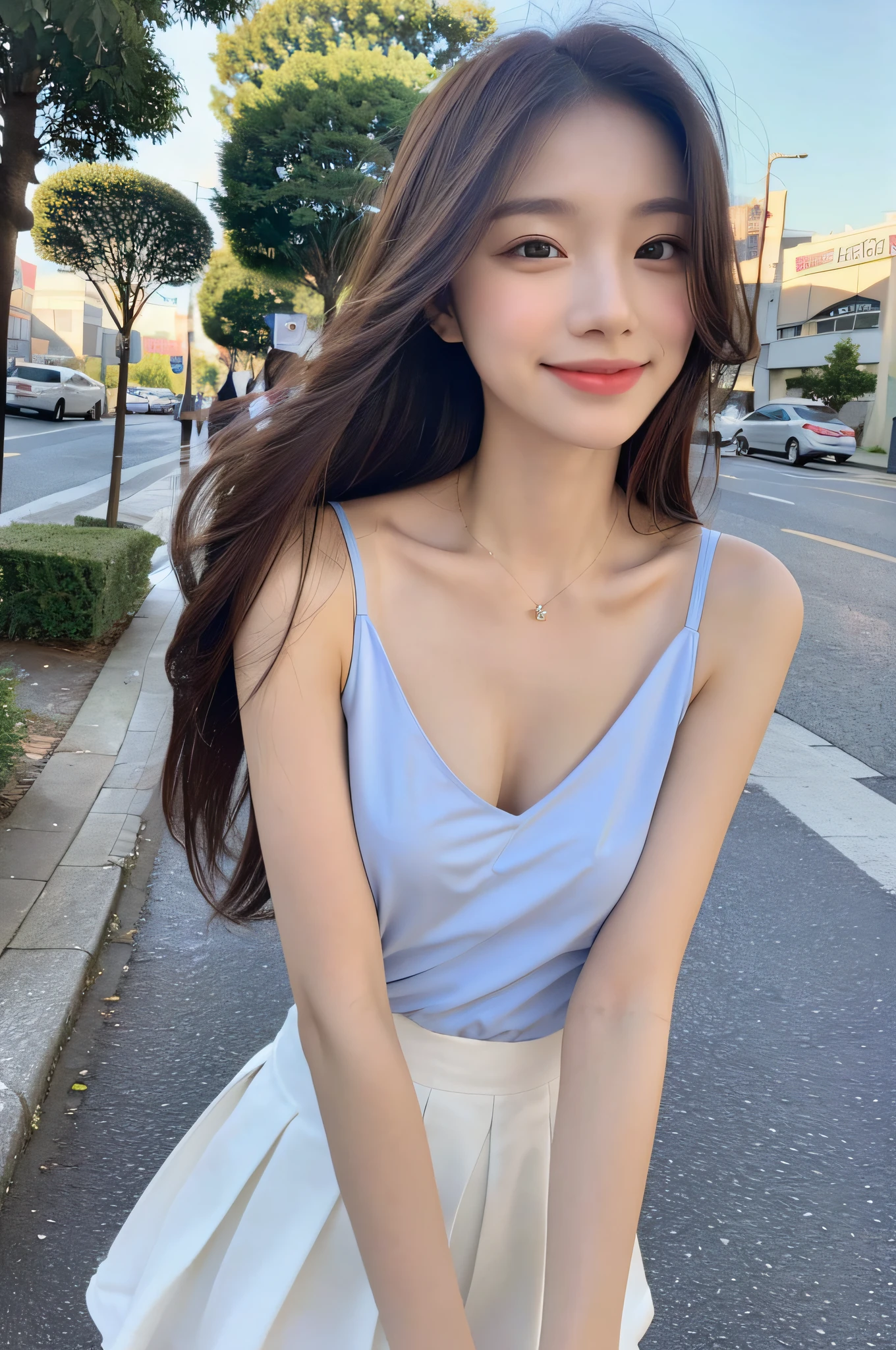 ((Best Quality, 8K, Masterpiece:1.3)), Focus: 1.2, Perfect Body Beauty: 1.4, Buttocks: 1.2, ((Hairstyle Random, Collarbone: 1.2)), (Short Skirt: 1.1) , (Rain, Street:1.3), Highly detailed face and skin texture, Fine eyes, Double eyelids, Whitened skin, Long hair, smile, Long legs: 1.5, Full body: 1.5, Best proportions of four fingers and one thumb, Smiley face, Face texture: 1.3, Sunshine, Summer, collarbone, beautiful eyes, real face, real skin, realistic face, realistic skin, detailed eyes, detailed facial features, detailed clothing features, detailed face, tight, tight fit, college wear: 1.4, background mall: 1.5