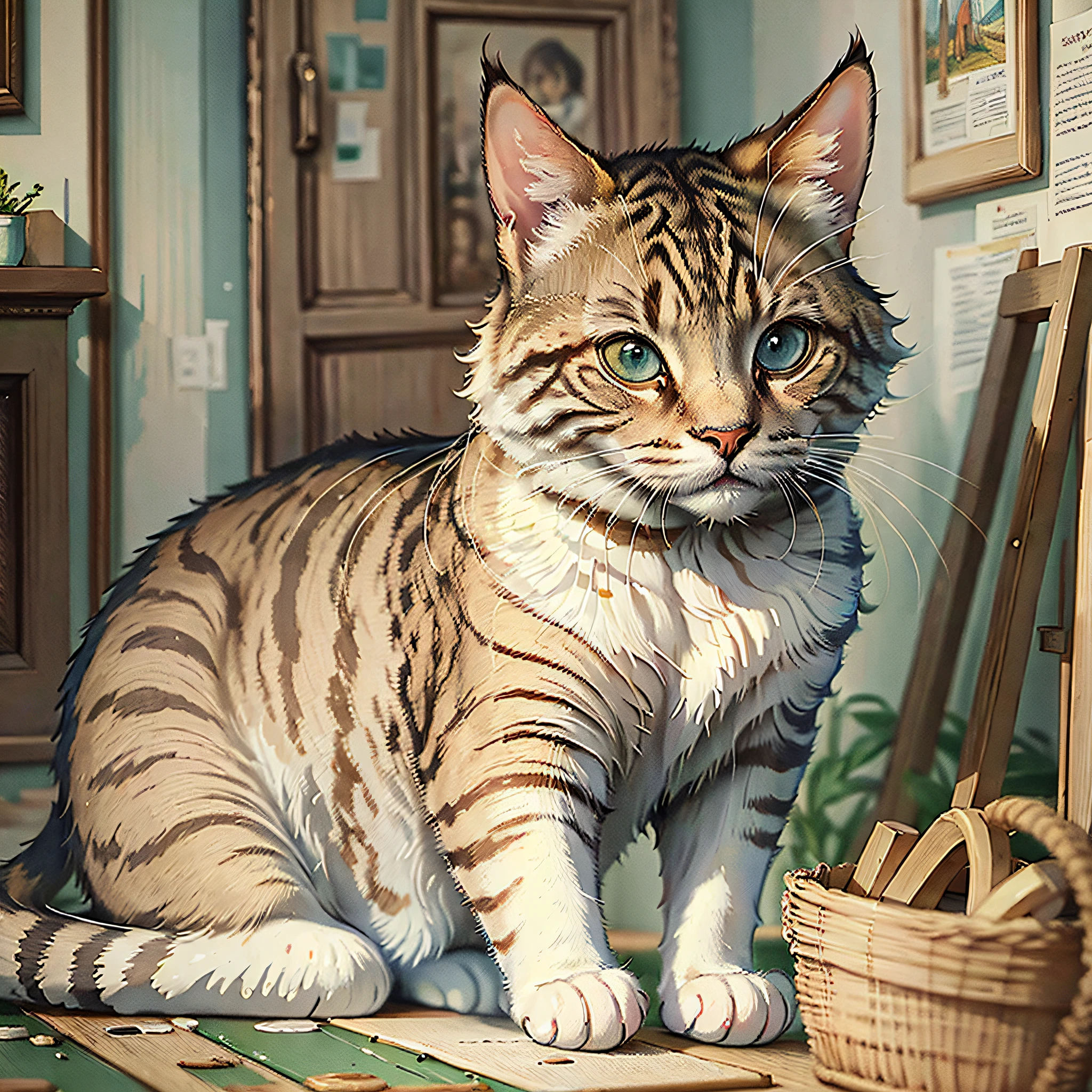 (masterpiece, high-quality), cat, Vincent van Gogh, oil painting, remastered --auto --s2
