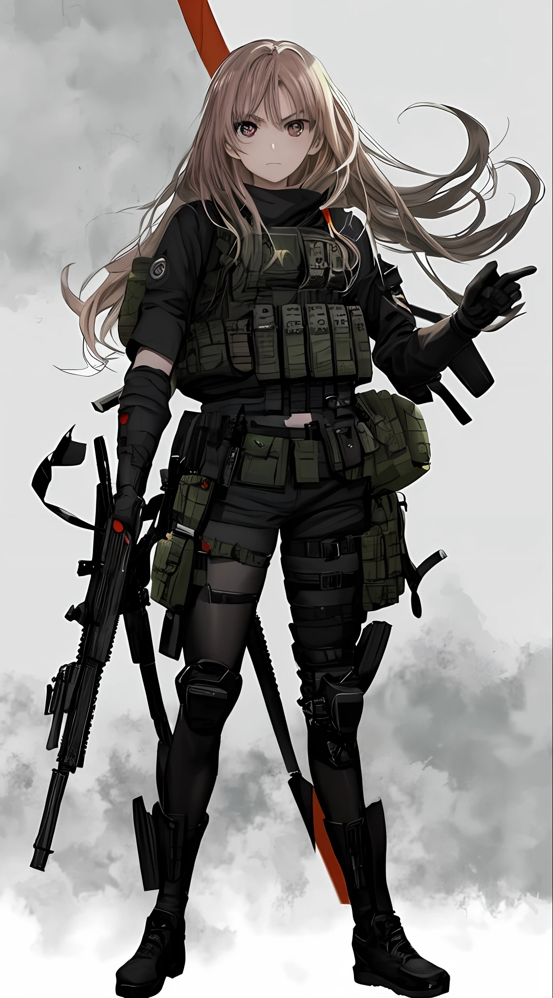 shoujo, anime, nikke, lapi, combat, special forces, serious