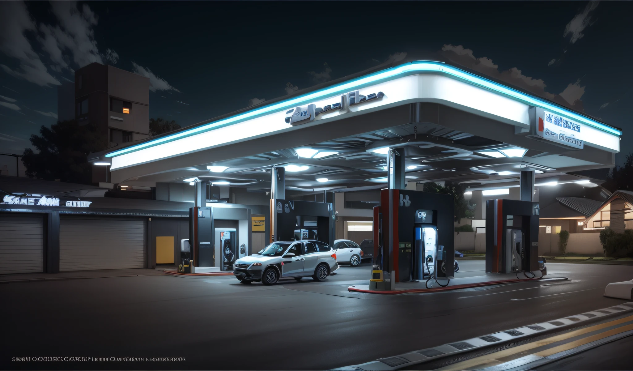 Refueling, charging, power exchange, car washing, shopping, one-stop high-quality and efficient service, high-end gas station --auto --s2
