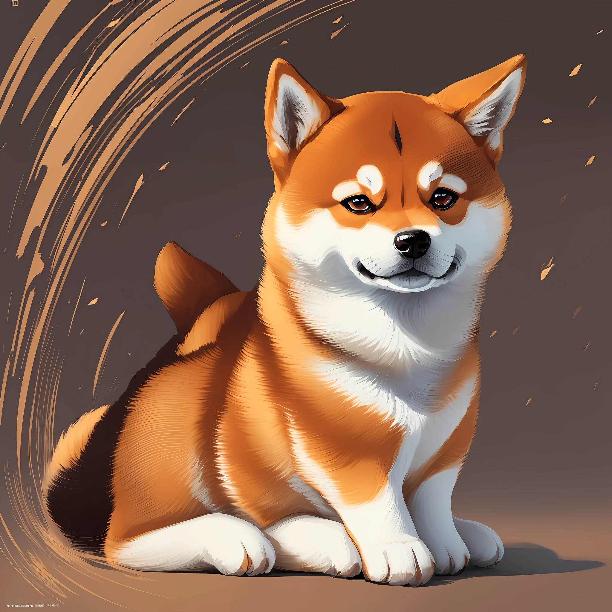 ((A Shiba Inu)), solo, masterpiece, delicate facial features, (warm background), (vector art), official art, beautiful details, unified 8k wallpaper, ip design, concept design, super detailed, full body portrait, super high resolution, highest quality, dynamic pose, lollipop in hand, clear focus, 8k uhd, high quality, film grain --auto --s2