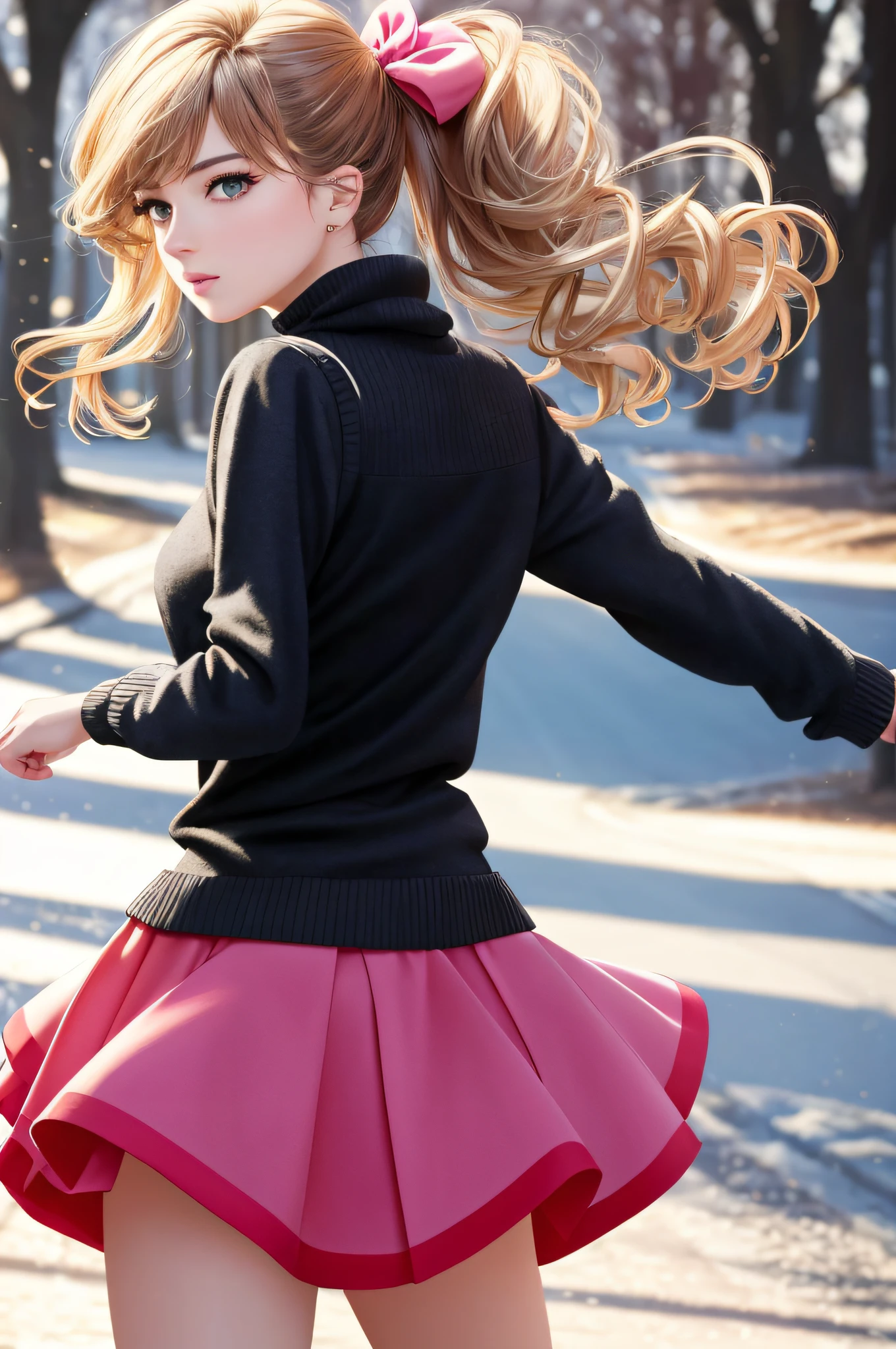 Country Street ,,, (Outdoor, Night:1.5,Ultra Slender Face,((Realistic lighting, Best Quality, 8K, Masterpiece:1.3)),(Masterpiece, Best Quality, Ultra Detail, High Definition), Perfect Face, Side Light, Glossy Skin, (Bloom), (Glow), Lighting, Ray Tracing, One Girl, Solo, Black Hair, Sweater, Black Beautiful Eyes, Mini Skirt, Dress, Hair Bow, Pink Mini Skirt ,(((quadruped))), (taken from the butt))), bow, lips, (cotton undergarment), turtleneck sweater, curls, chest, turtleneck, parted lips, jewelry, depth_of_field, very detailed background, masterpiece, super detail, great composition, dynamic angle, (wide angle lens from below), very sleek and beautiful, (highest quality) , (Masterpiece), Depth of Field, Solo, Extreme Light and Shadow, Masterpiece, Rich Detail, (Fine Function), (Best Quality), (Masterpiece), (Eye for Detail), (Beautiful) Detail, Eye for Beautiful Detail, (Straight Up), (Highly Detailed CG Unity 8k Wallpaper), (Masterpiece), (Best Quality), (Super Detail), (Best Illustration) (Best Shadow), Perfect Lighting, Perfect Anatomy, Human body balance strict, camera gaze, (((butt shooting))), butt up, anxious face,