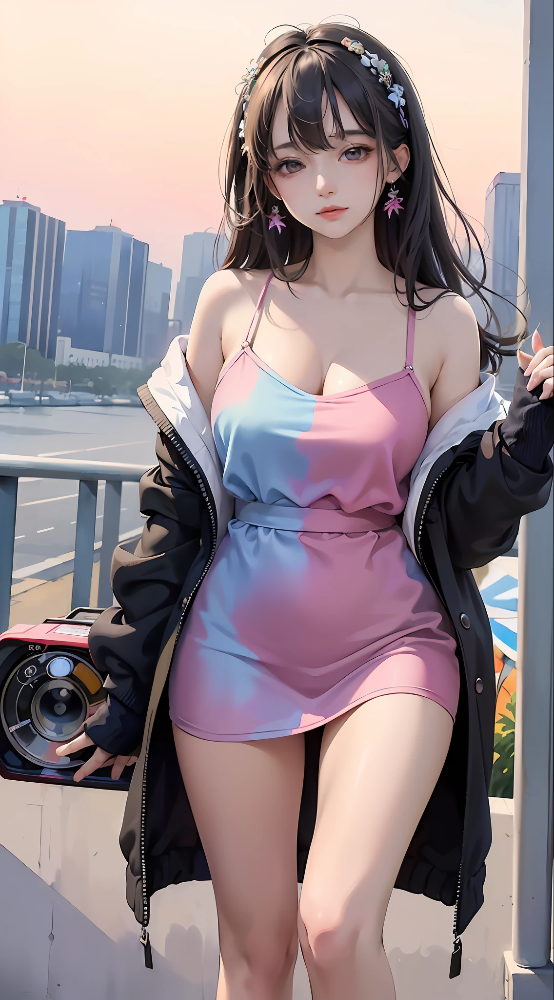 (masterpiece, top quality, best quality, official art, beautiful and aesthetic:1.2), (1girl:1.3), extreme detailed,colorful,highest detailed,(watercolour painting:1.3), optical mixing, playful patterns, lively texture, rich colors, unique visual effect