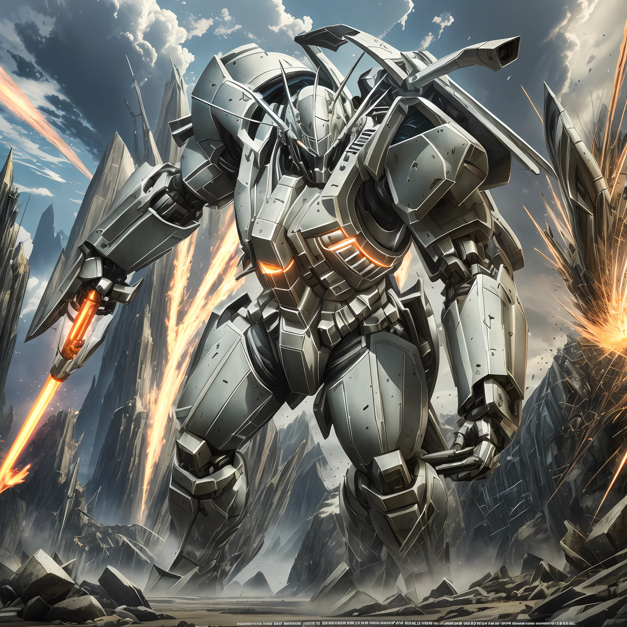 an anime sci-fi mech suit of knight's armor in the style of epic fantasy scenes, action pose, the size of an adult human male, high resolution anime artwork, realistic yet stylized, futuristic, sharp niji --v 4 - Upscaled by