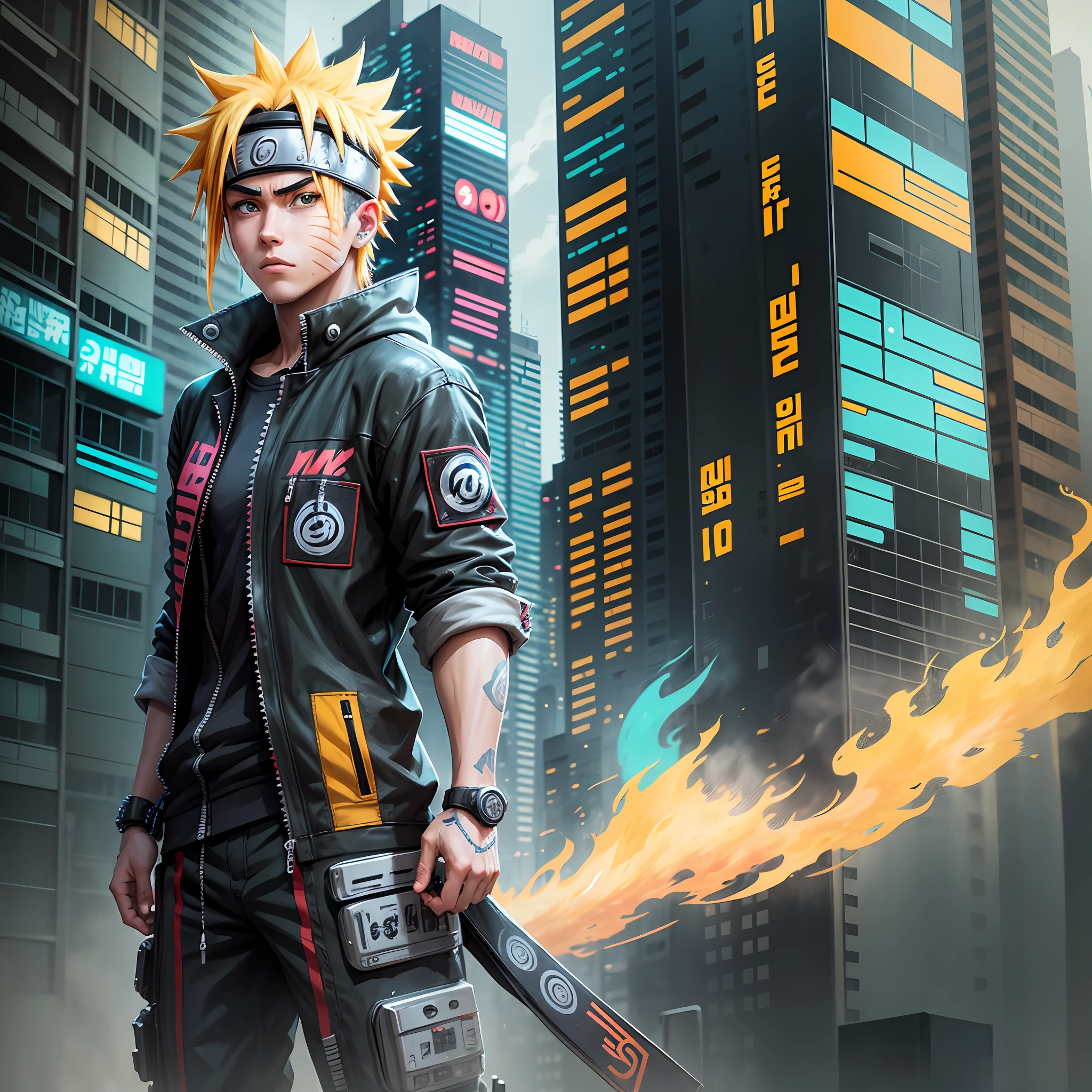 naruto cartoon, cyberpunk --auto --s2