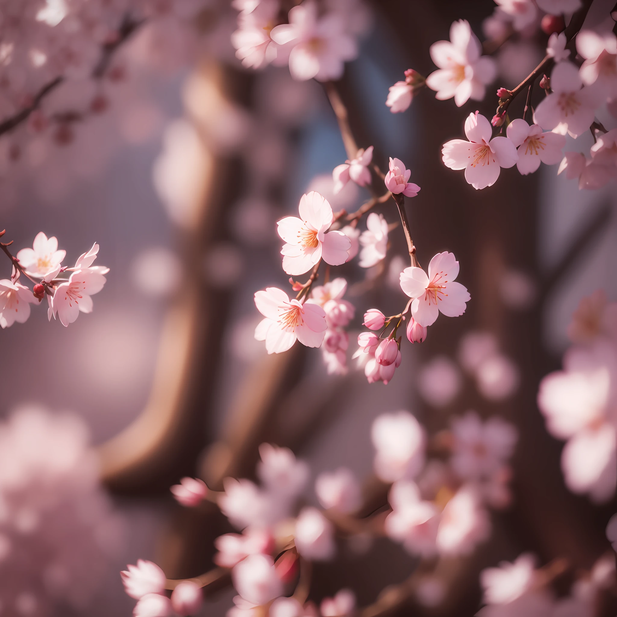 a closeup of cherry blossoms, realism, contemporary art, reflective light, ray tracing, chromatic aberration abuse, Canon, f/1.8, bokeh, overexposure, super detail, high quality, 8k --auto --s2