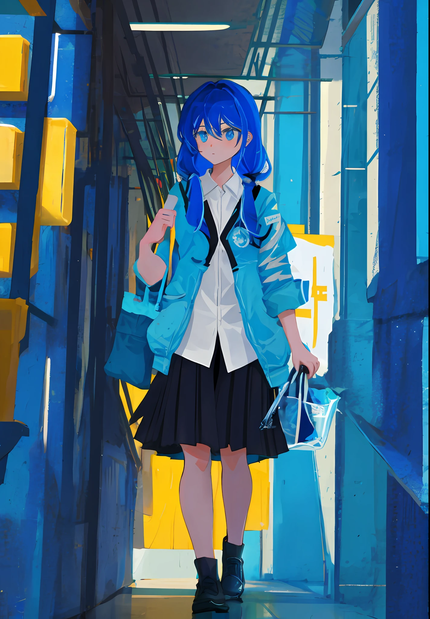 Female, Earth United Nations, blue hair