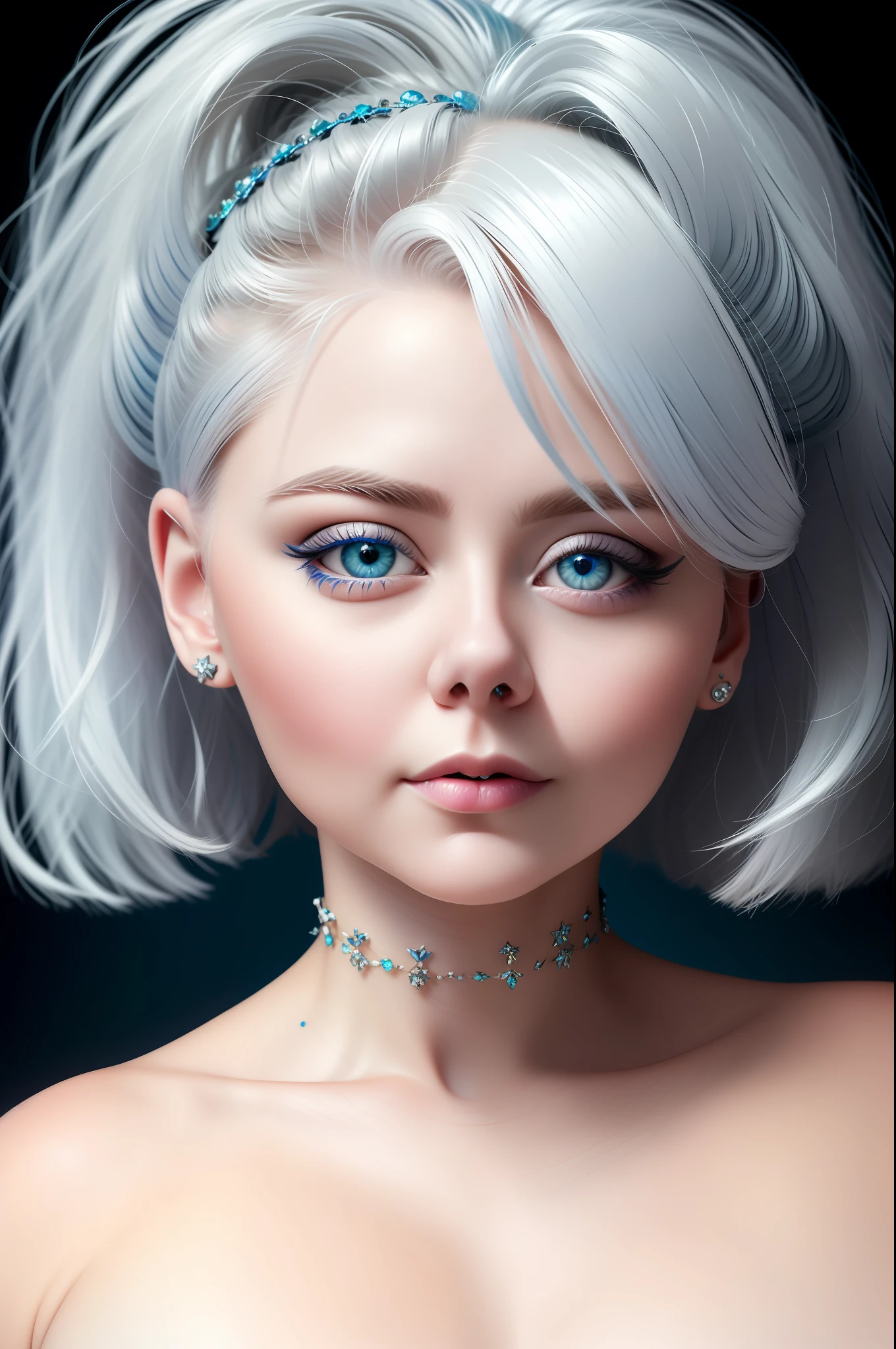 highly detailed swedish woman, piercing azure eyes, platinum hair, ((big cheeks)), fujifilm, photography, model, 8k, rainbowned