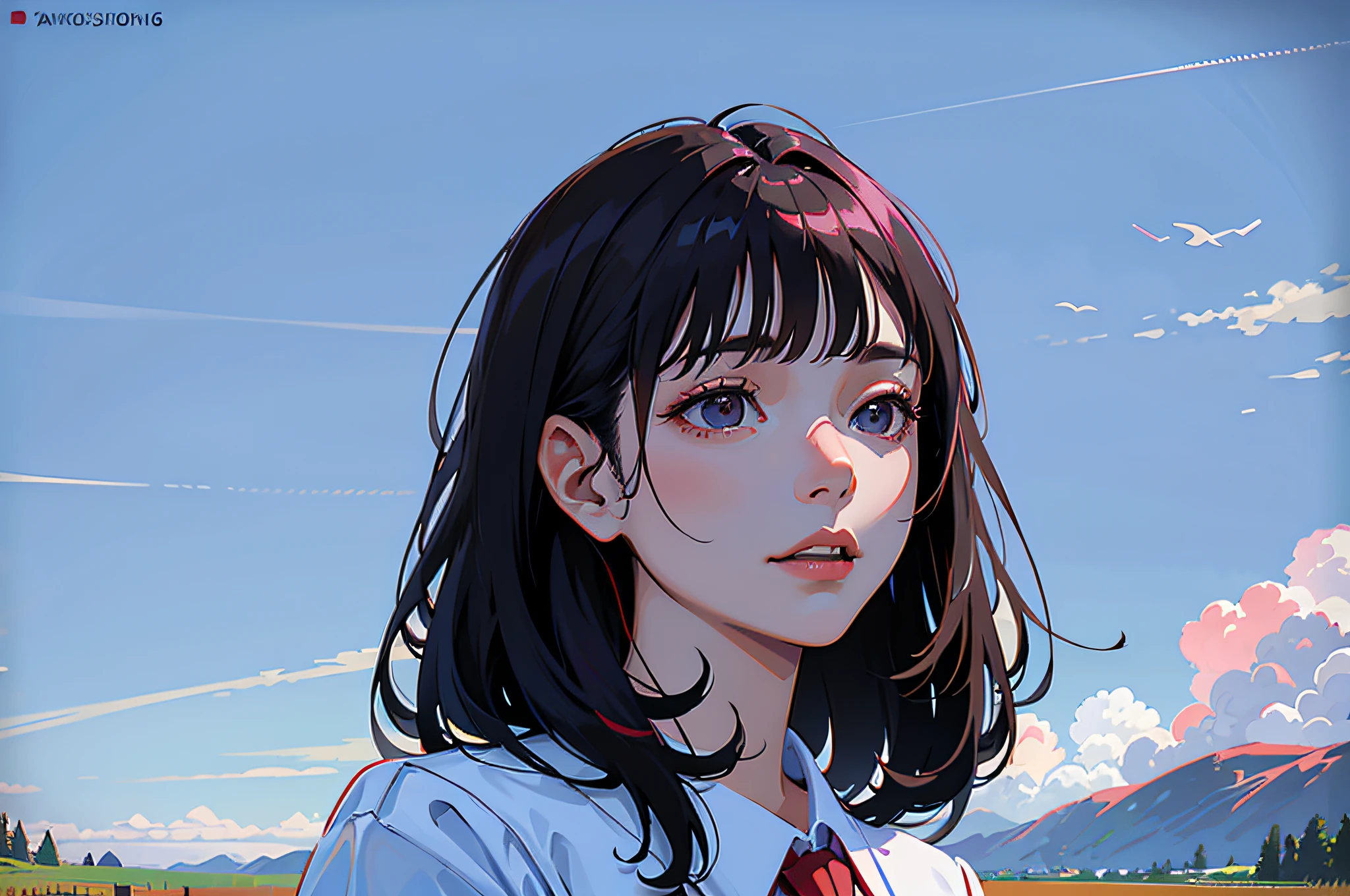 there is a woman with a red tie standing in a field, soft portrait shot 8 k, a young asian woman, shot on canon eos r5, shot on canon eos r 5, taken with canon eos 5 d mark iv, portrait shot 8 k, taken with canon 5d mk4, taken with sony alpha 9, portrait of a japanese teen