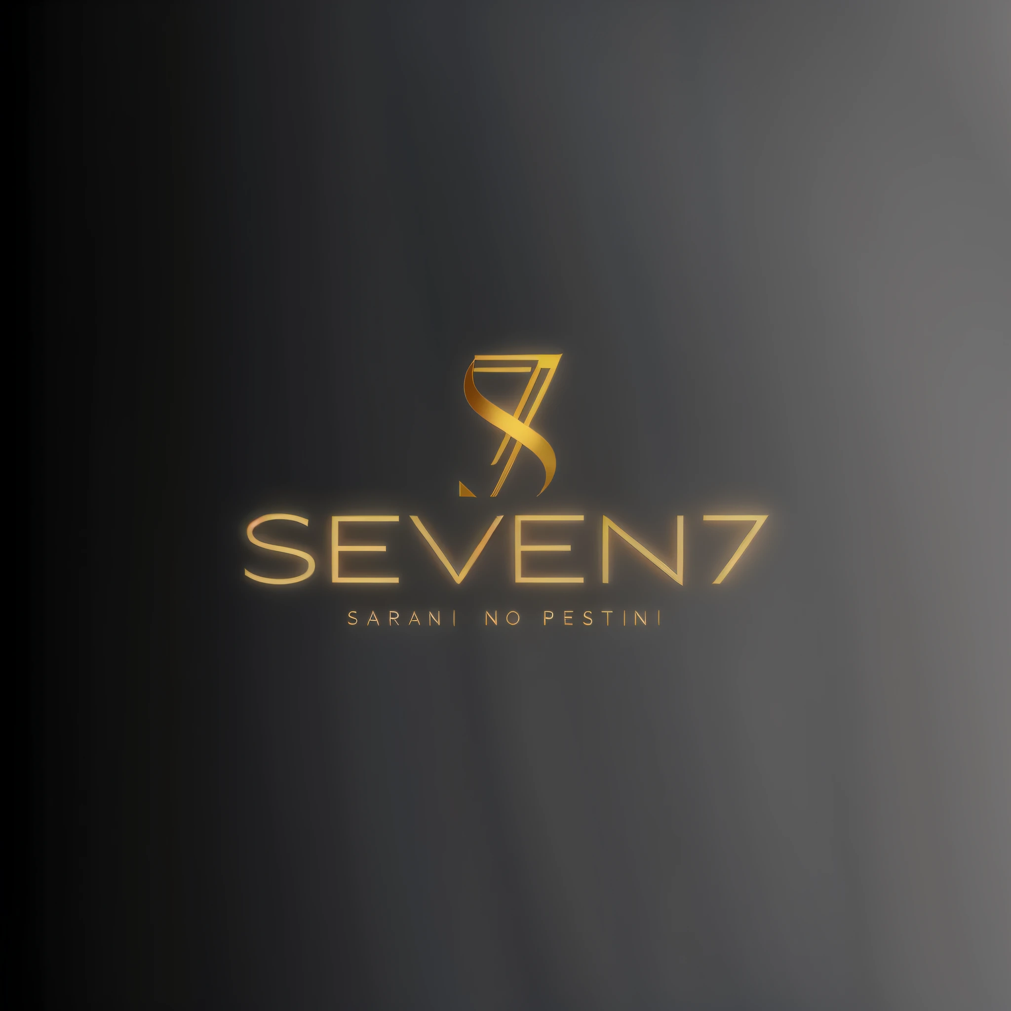 a close up of a clock on a black surface with a seven seven logo, seven, logo concept design, logotype design, logo design, minimalistic logo, 7, clean logo design, by :5 sexy: 7, header with logo, business logo, seventies, 3 d logo, golden number, minimalist logo without text, logo, logo, group of seven --auto --s2