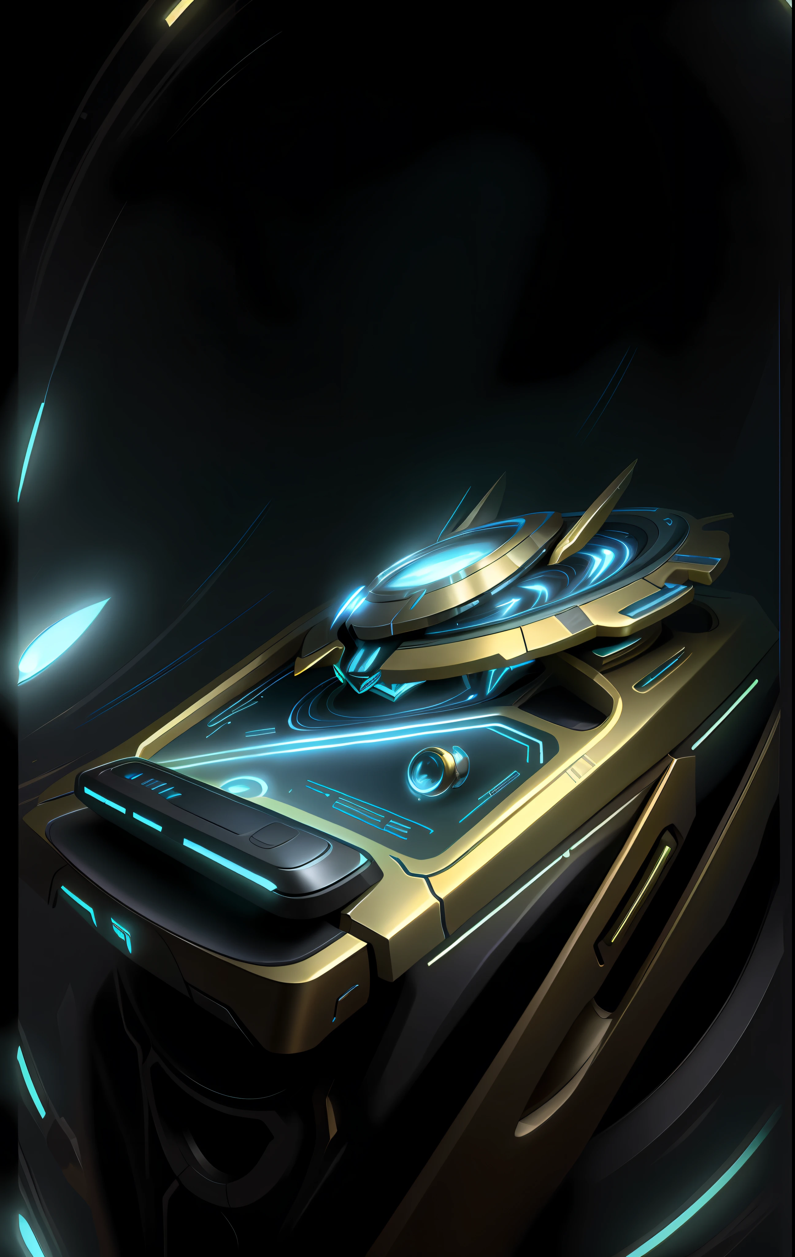 Cell phone, ProtossAI, no man, tech, close-up, sci-fi scenes