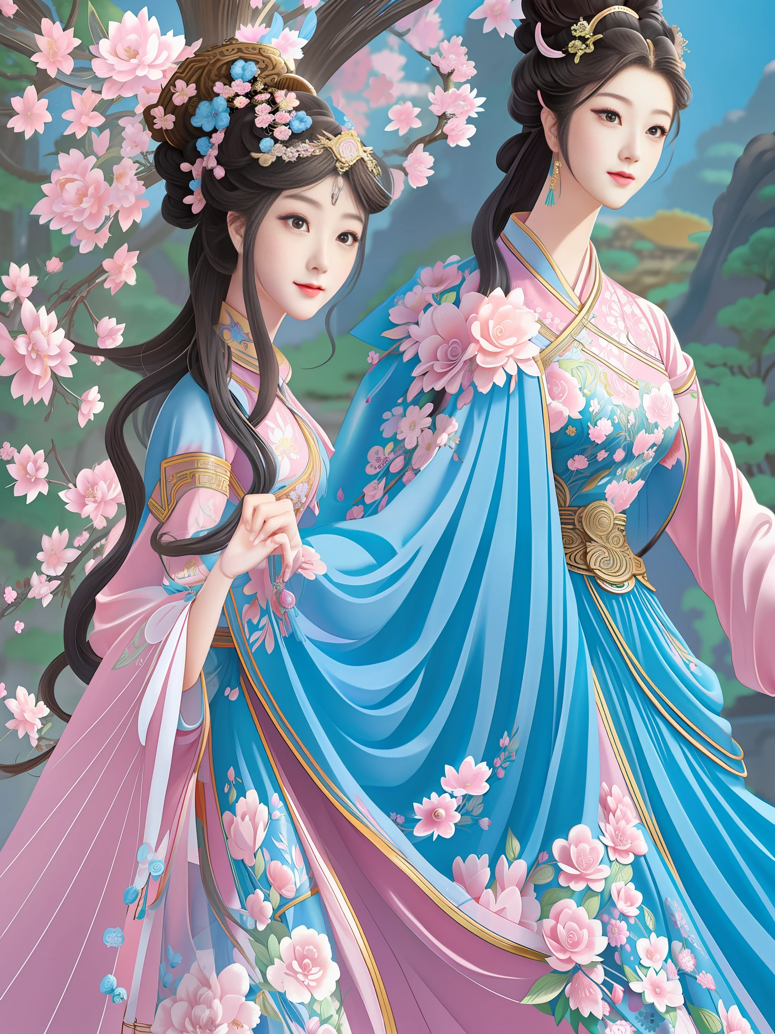 An Asian woman in traditional Chinese Festival costume standing on ancient street, ancient Chinese beauty, beautiful artwork illustration, ancient Chinese princess, girl in ancient Chinese costume, palace, Hanfu, fairy fantasy, beautiful fantasy queen, Chinese fantasy, Spring Festival atmosphere