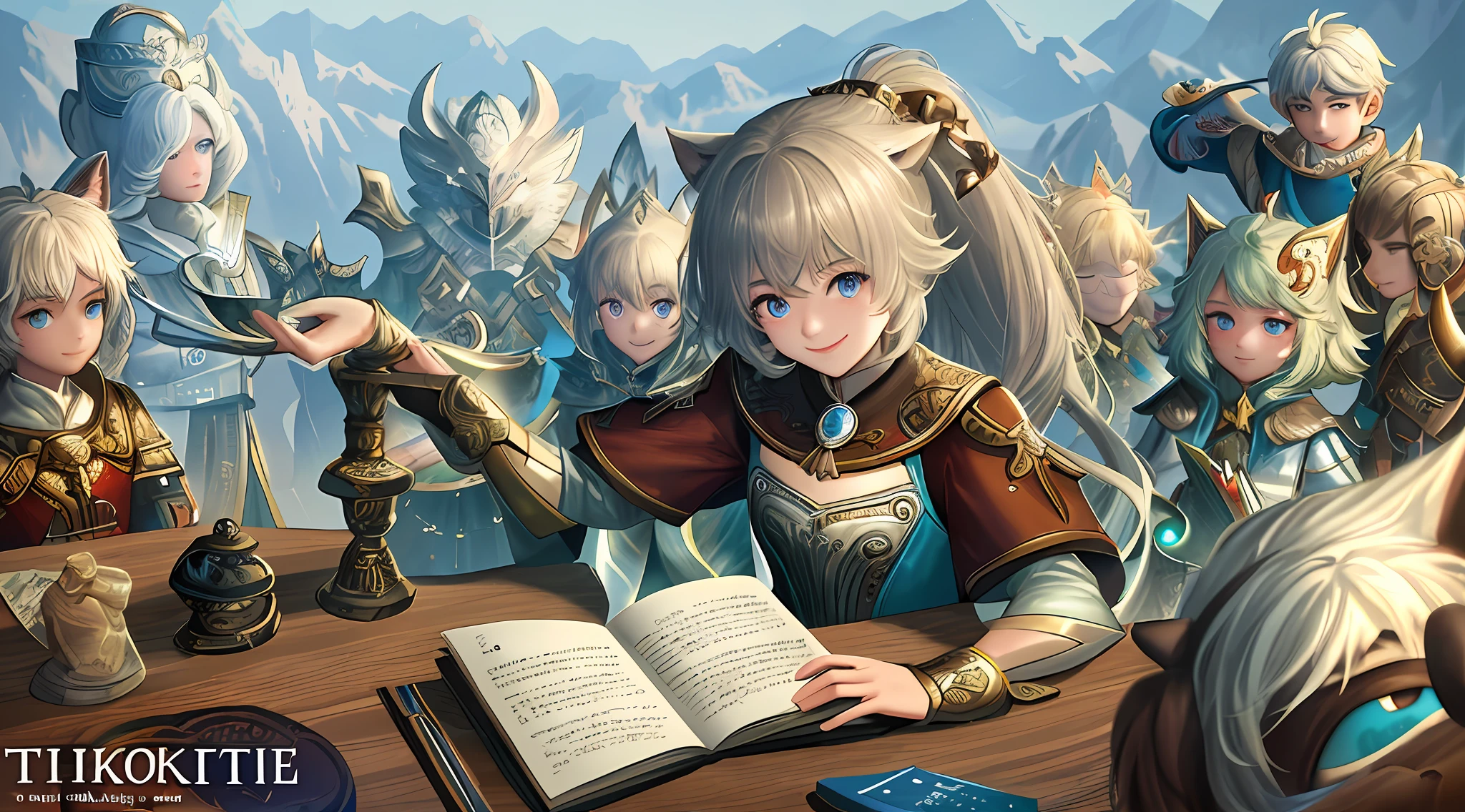 (high-quality cover, TikTok style, 9:16 ratio), (fantasy), thinker, focused reading or working, smiling or wry, steady hands, slightly tired, slightly panting, deep emotional interweaving. ) with border type.