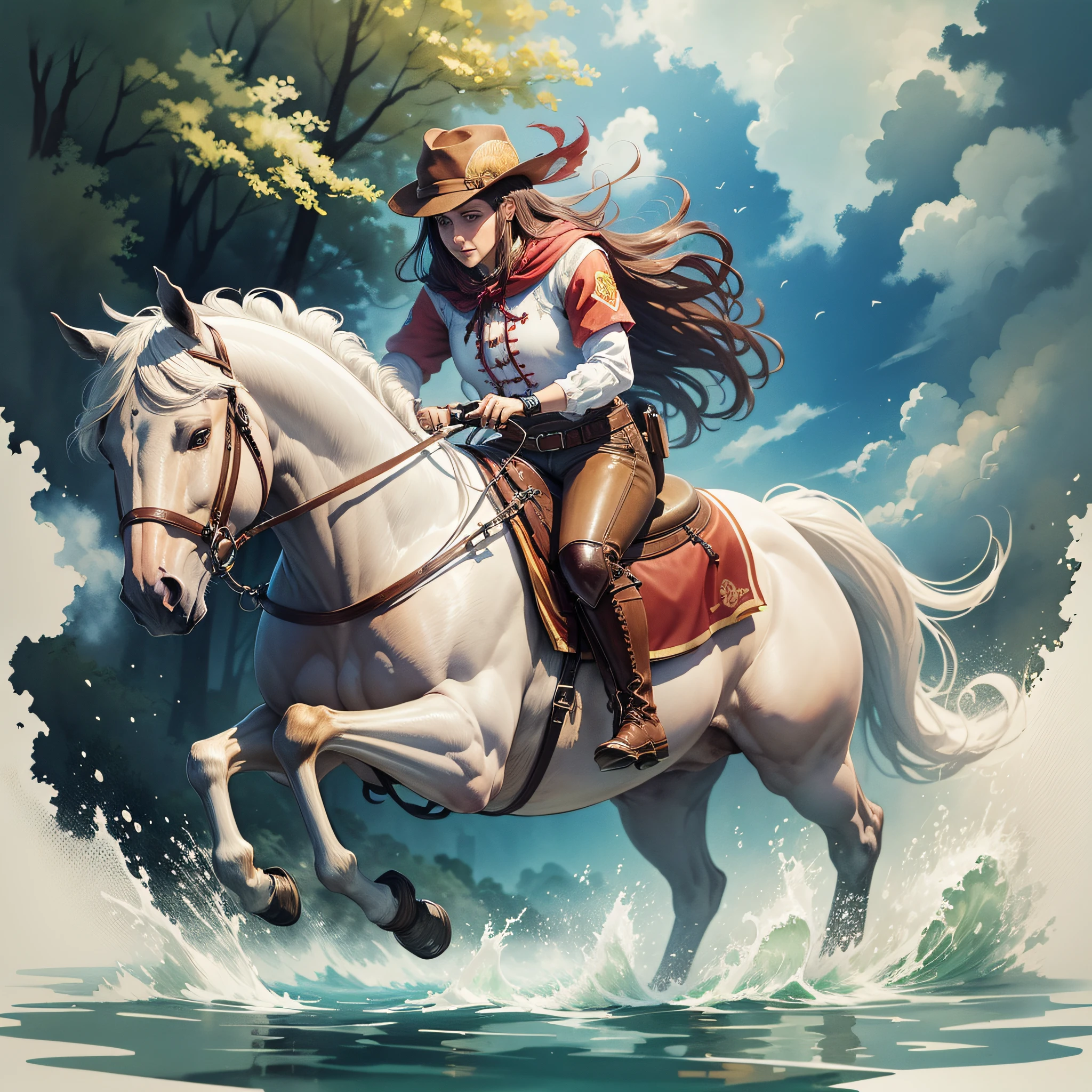 Horse Splash and Watercolor --auto --s2