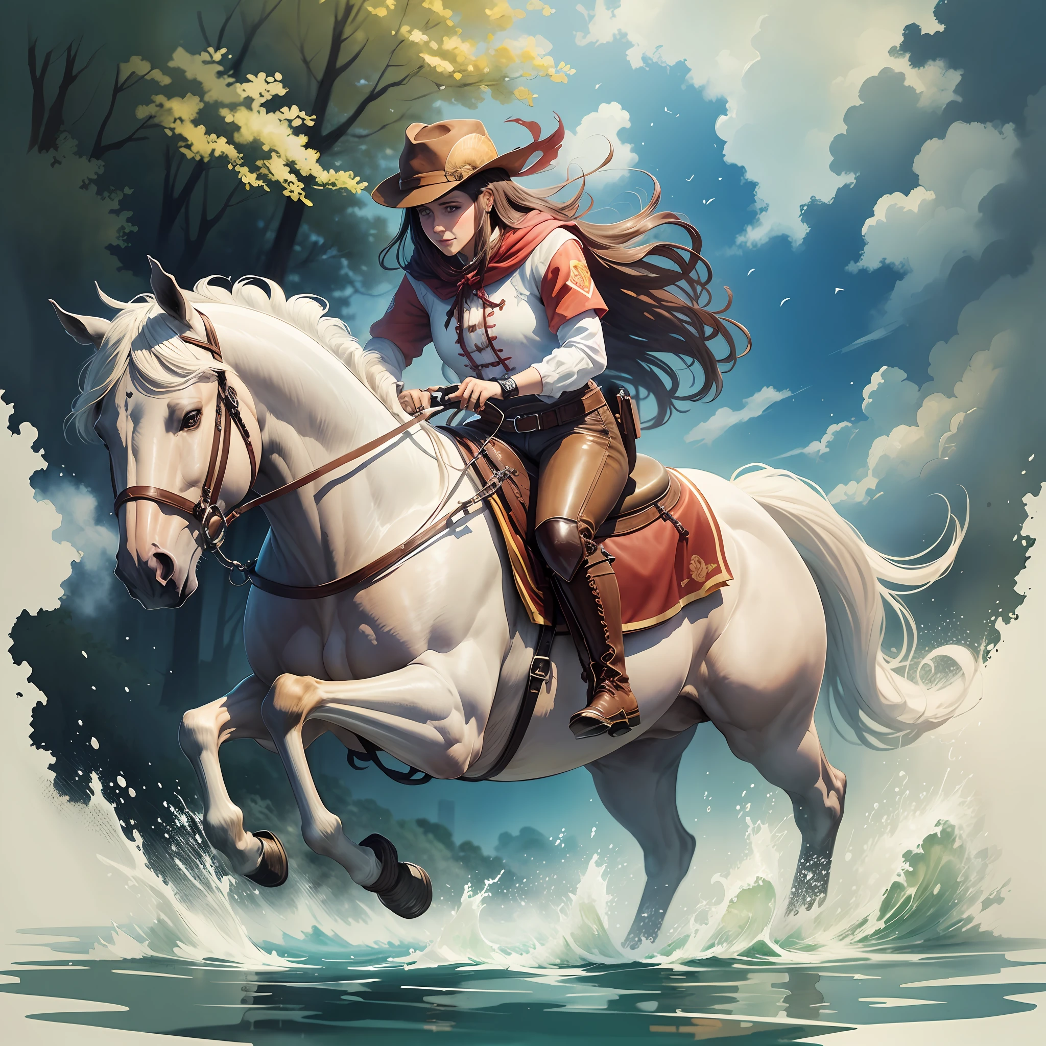Horse Splash and Watercolor --auto --s2