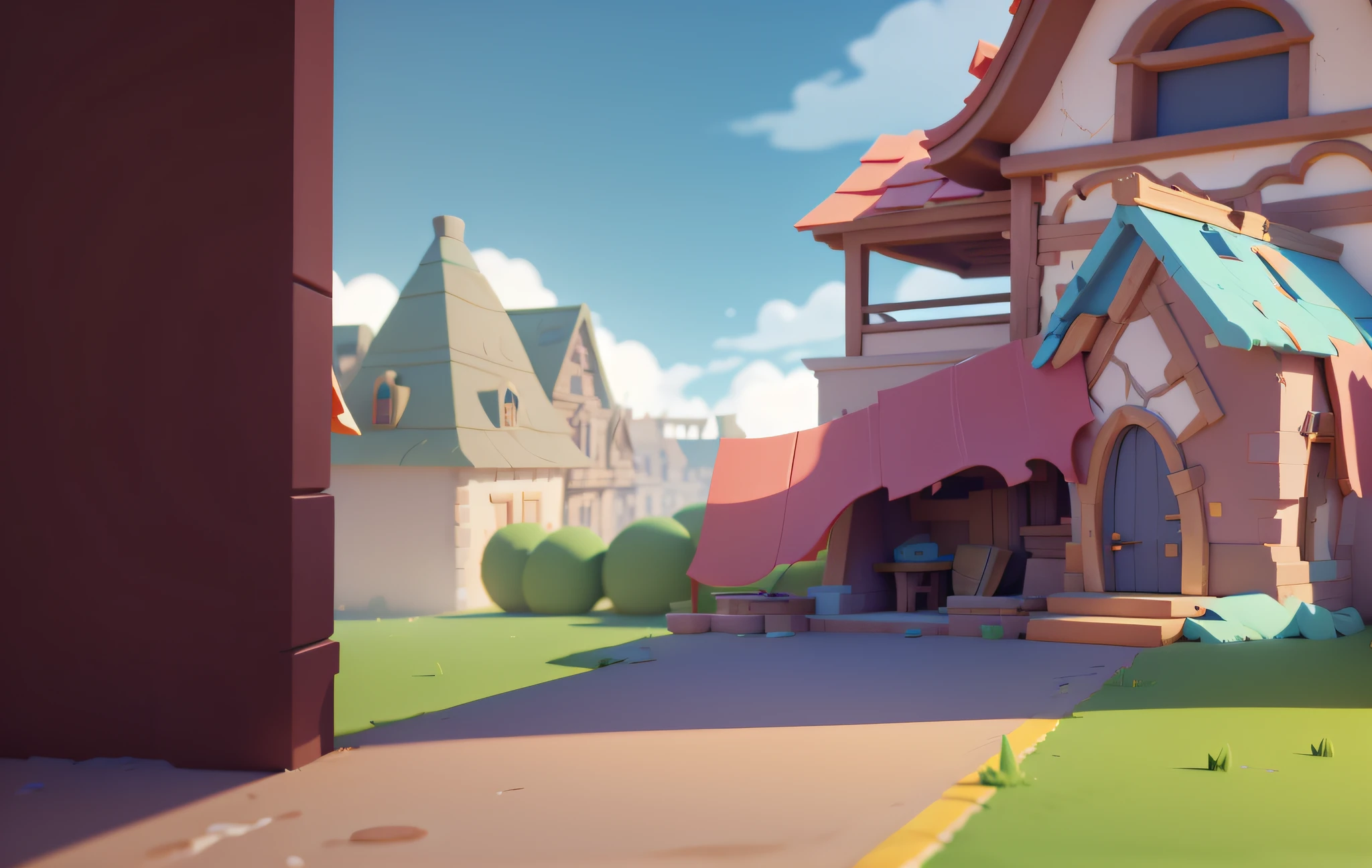 Pixar style, Disney style, ruin house, collapse, cartoon, perfect detail, OC renderer, dribble high detail 8k, --auto