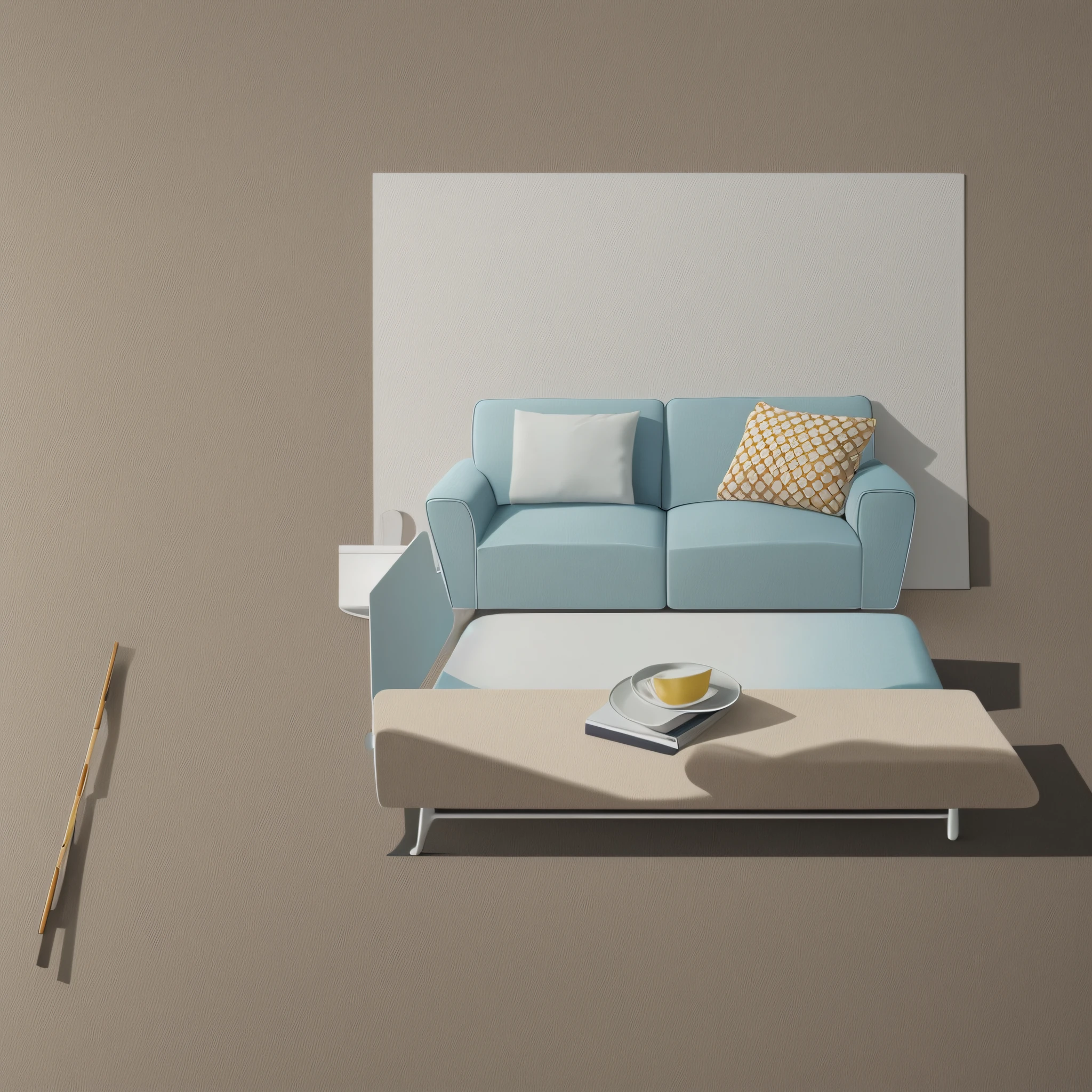 /imagine prompt: A logo for an upholstery sanitizing company with a sofa in a minimalist setting, surrounded by neutral tones and clean lines, evoking a sense of simplicity and sophistication, illustrative style, watercolor on paper --auto --s2