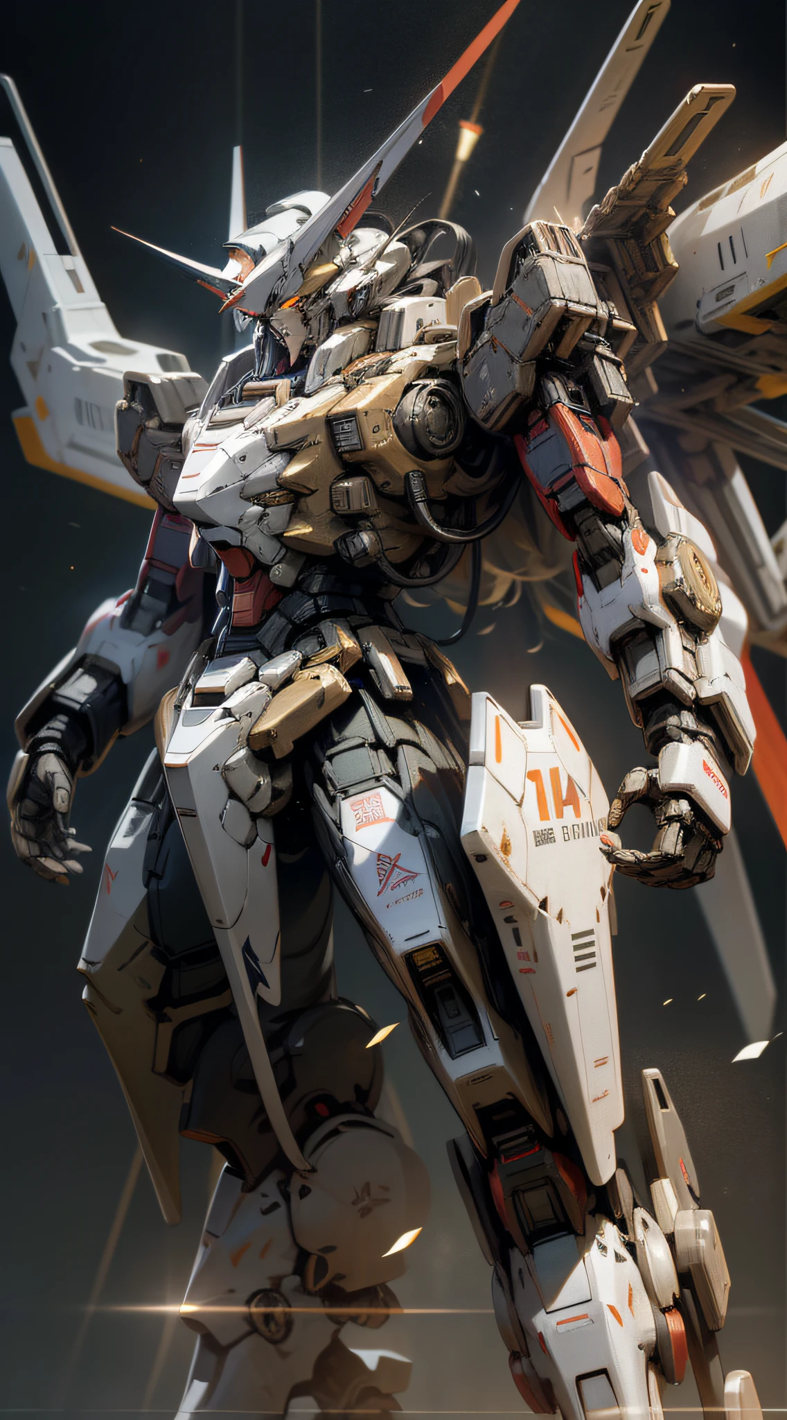 Surrealism, Ray Tracing, Photorealistic, UHD, High Detail, 32k, Best Quality, Textured Skin, Gundam Mecha, Flight, Funnel, Mecha Ship, Masterpiece, Best Quality, Mecha, Unmanned, (Full Body), (Black Mecha: 1.8), (Axisymmetric: 1.4), (HDR), (Movie Light: 1.1), White Eyes, Cool, Science Fiction, Fire, Universe, oversized shield, mecha man overlooking the background of the earth, with laser cannon beams, wars, conflicts, weapons in hand (has a huge weapon: 1.5),