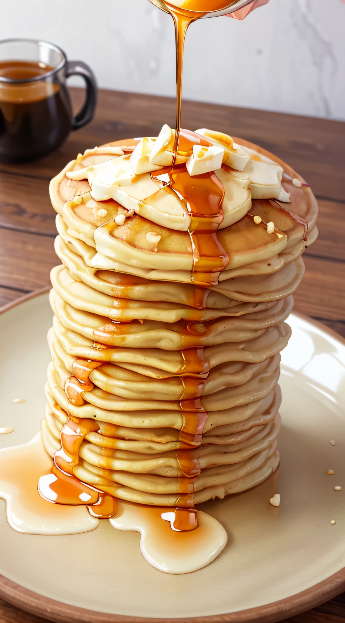 Pour honey syrup in glass bottles