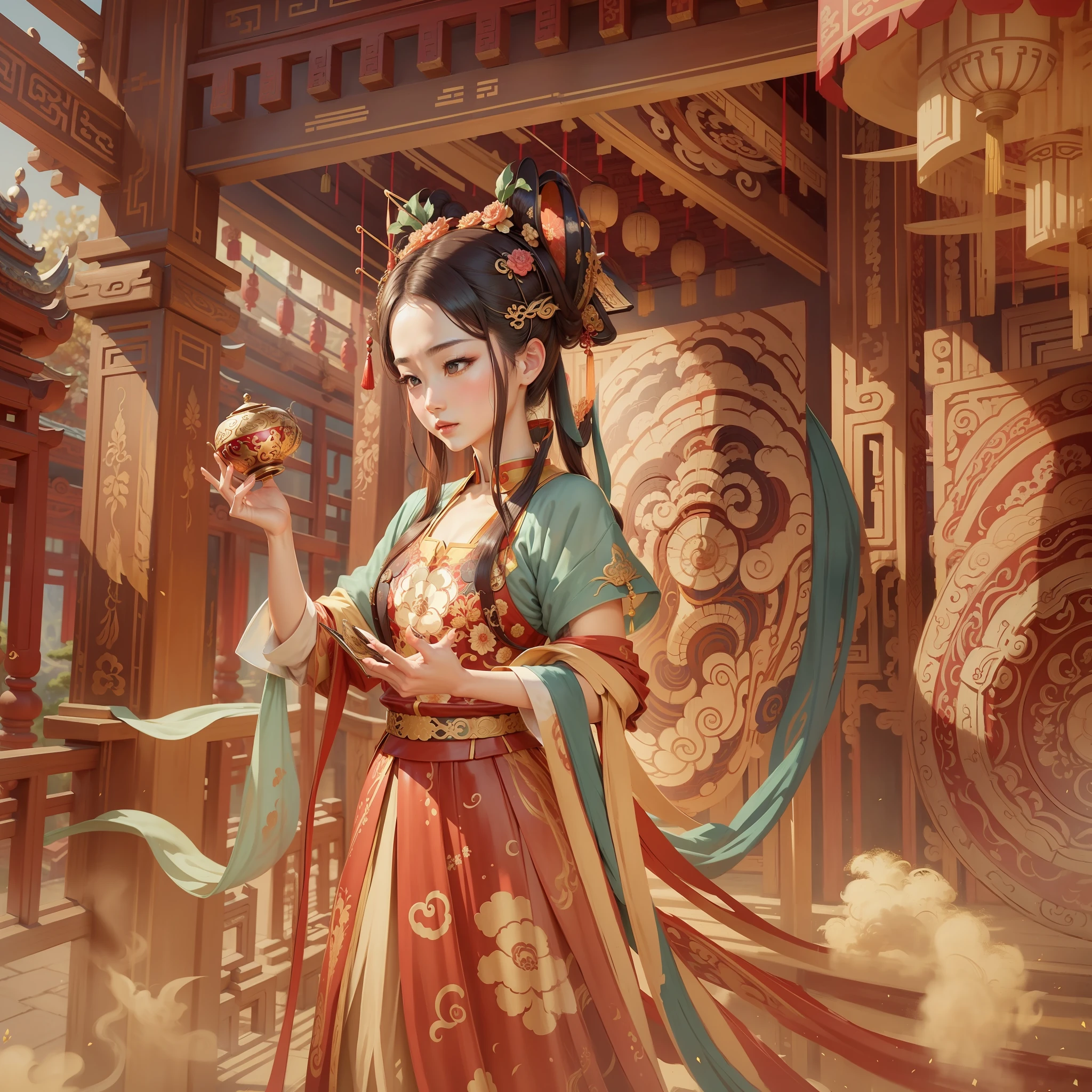 Masterpiece, Best Quality, Wonderland, Fantasy, Ancient China, National Style, Background, Pavilion, Magnificent, Exquisite, Beautiful, Masterpiece, Beautiful Detail, Official Art, Ultra Long Distance --auto --s2