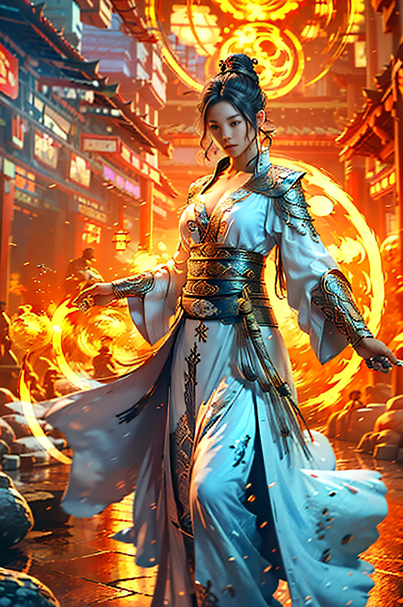 Best quality,masterpiece,ultra high res,(photorealistic:1.4),xiuxian,weapon,Detailed face,
1girl,solo,weapon,,(magic circle:1.2),xiuxian,upper body,Beautiful girl,full body,east asian architecture,sheath,architecture,