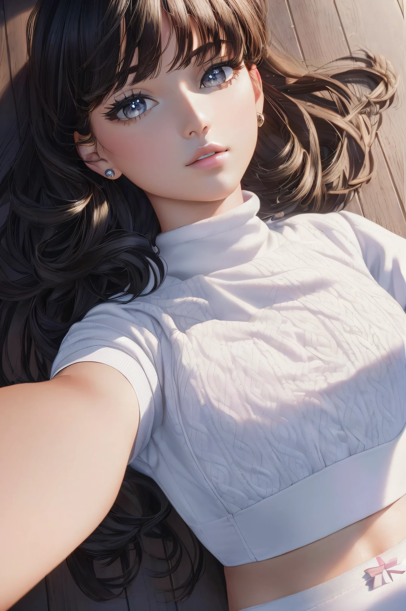 Country Street ,,, (Outdoor, Night:1.5,Ultra Slender Face,((Realistic lighting, Best Quality, 8K, Masterpiece:1.3)),(Masterpiece, Best Quality, Ultra Detail, High Definition), Perfect Face, Side Light, Glossy Skin, (Bloom), (Glow), Lighting, Ray Tracing, One Girl, Solo, Black Hair, Sweater, Black Beautiful Eyes, Mini Skirt, Dress, Hair Bow, Pink Mini Skirt ,(((View from the floor))), bow, lips, ((((cotton white underwear)))), turtleneck sweater, curls, chest, turtleneck, parted lips, jewelry, depth_of_field, highly detailed background, very detailed background, masterpiece, super detail, great composition, dynamic angle, (wide angle lens), very sophisticated and beautiful, (best quality), ( Masterpiece), Depth of Field, Solo, Extreme Light and Shadow, Masterpiece, Rich Detail, (Fine Function), (Best Quality), (Masterpiece), (Eye for Detail), (Beautiful) Detail, Eye for Beautiful Detail, (Straight Up), (Highly Detailed CG Unity 8k Wallpaper), (Masterpiece), (Best Quality), (Super Detail), (Best Illustration) (Best Shadow), Perfect Lighting, Perfect Anatomy,