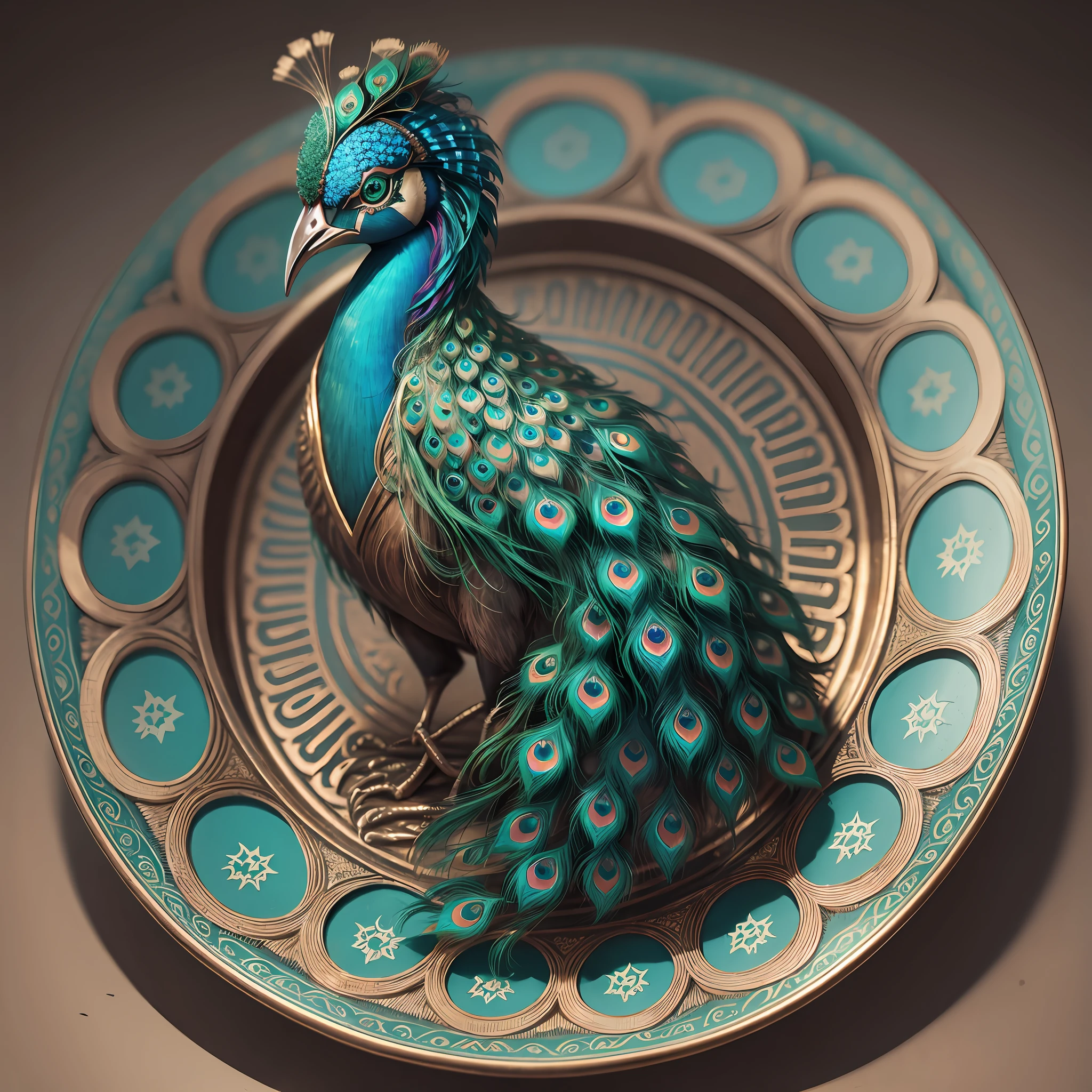 Metal plate Carved peacock --auto --s2