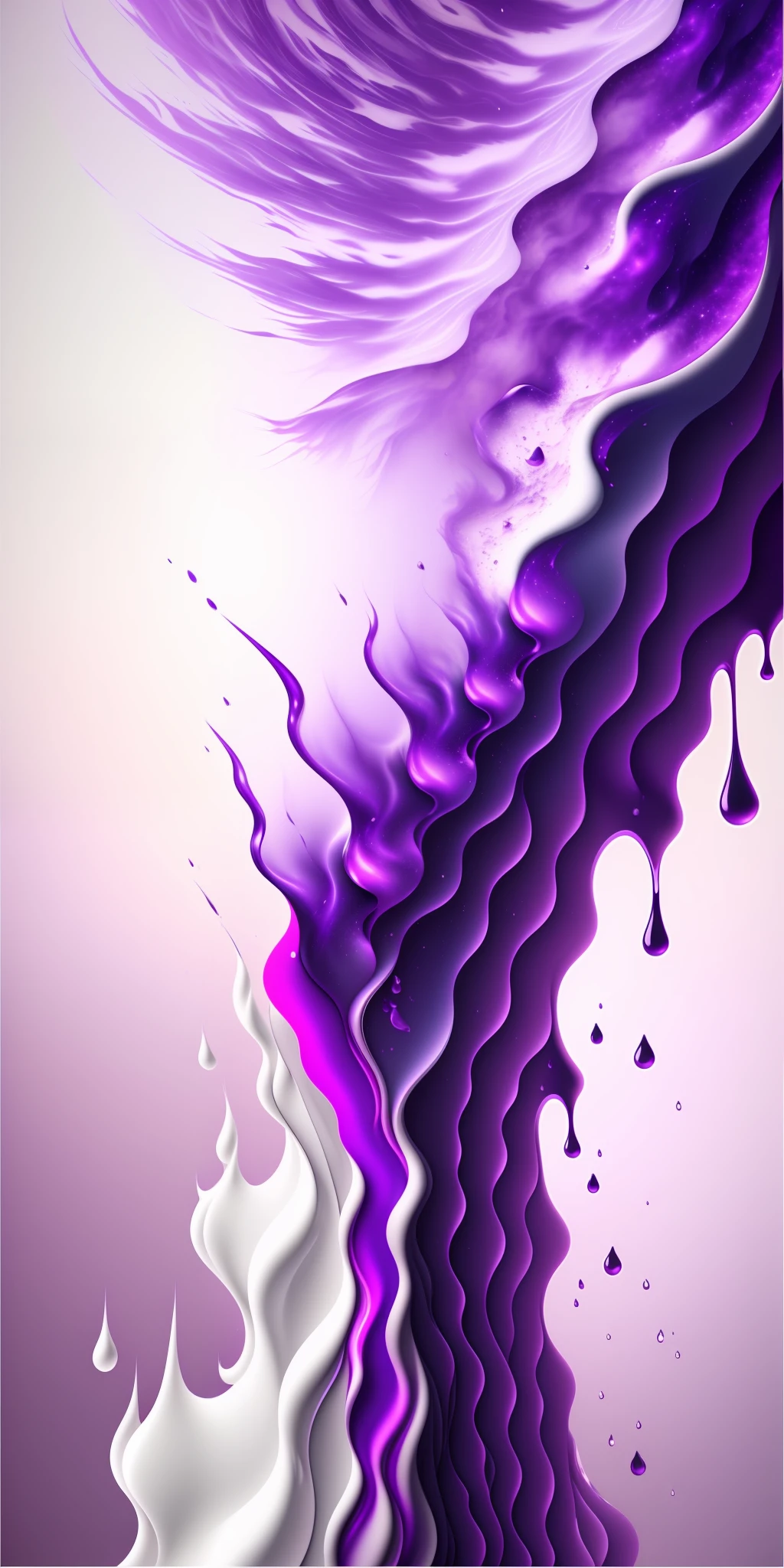 Close-up background of white gradient purple explosion of liquid argon powder