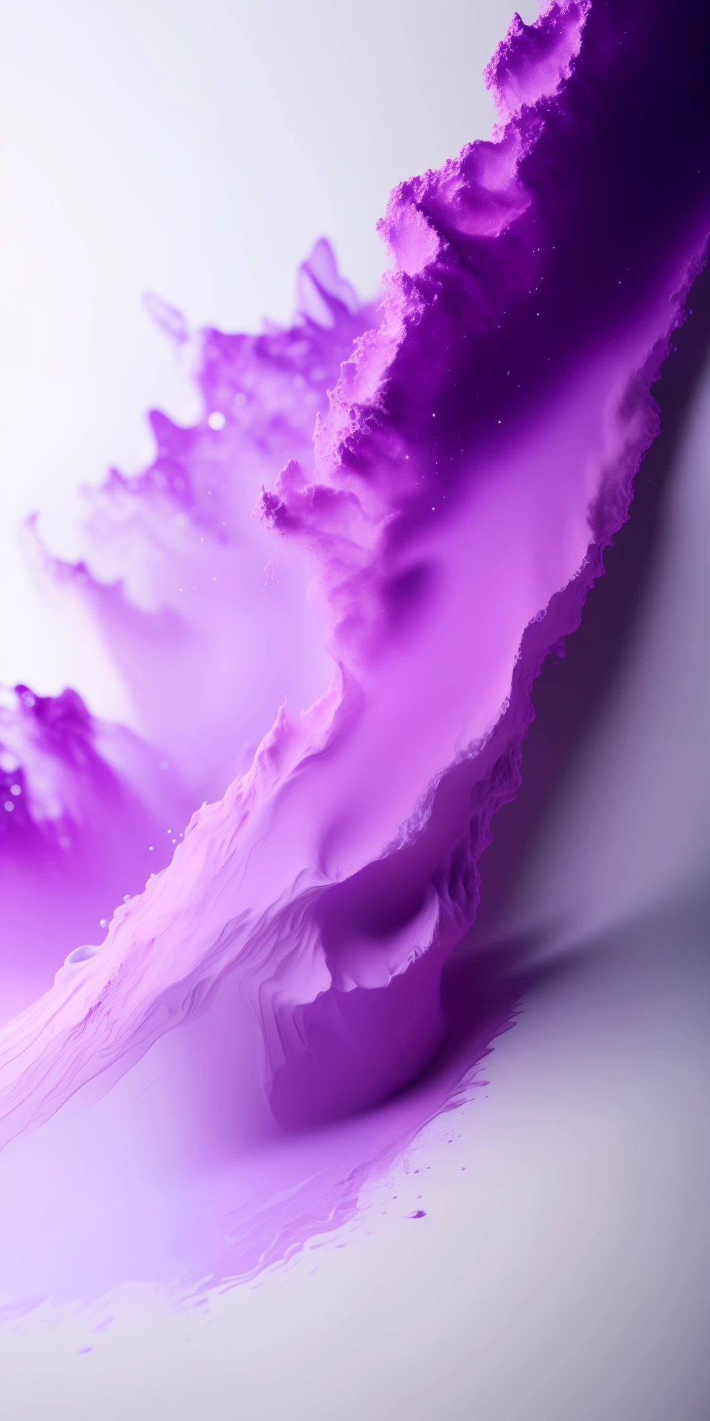 Close-up background of white gradient purple explosion of liquid argon powder