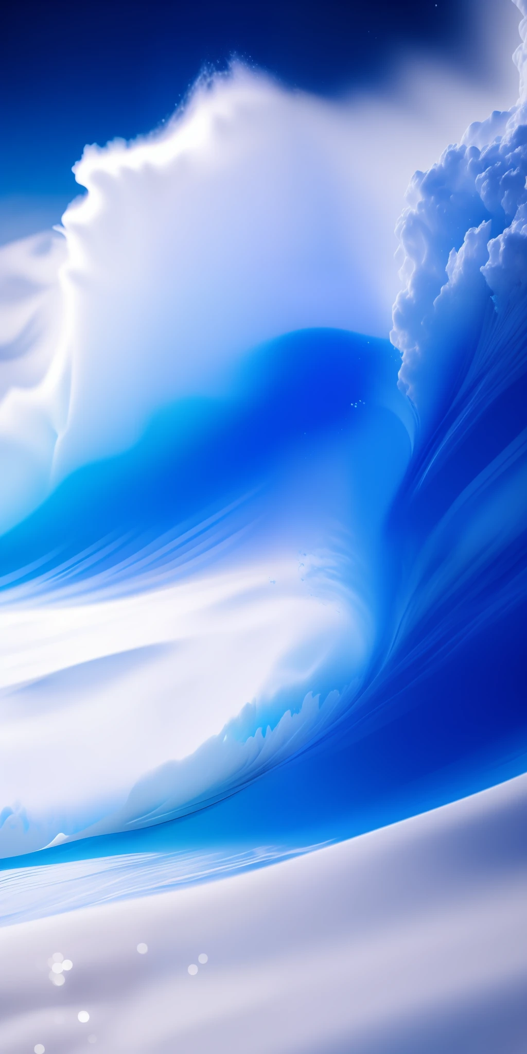 Close-up background of white gradient blue explosion of blue powder