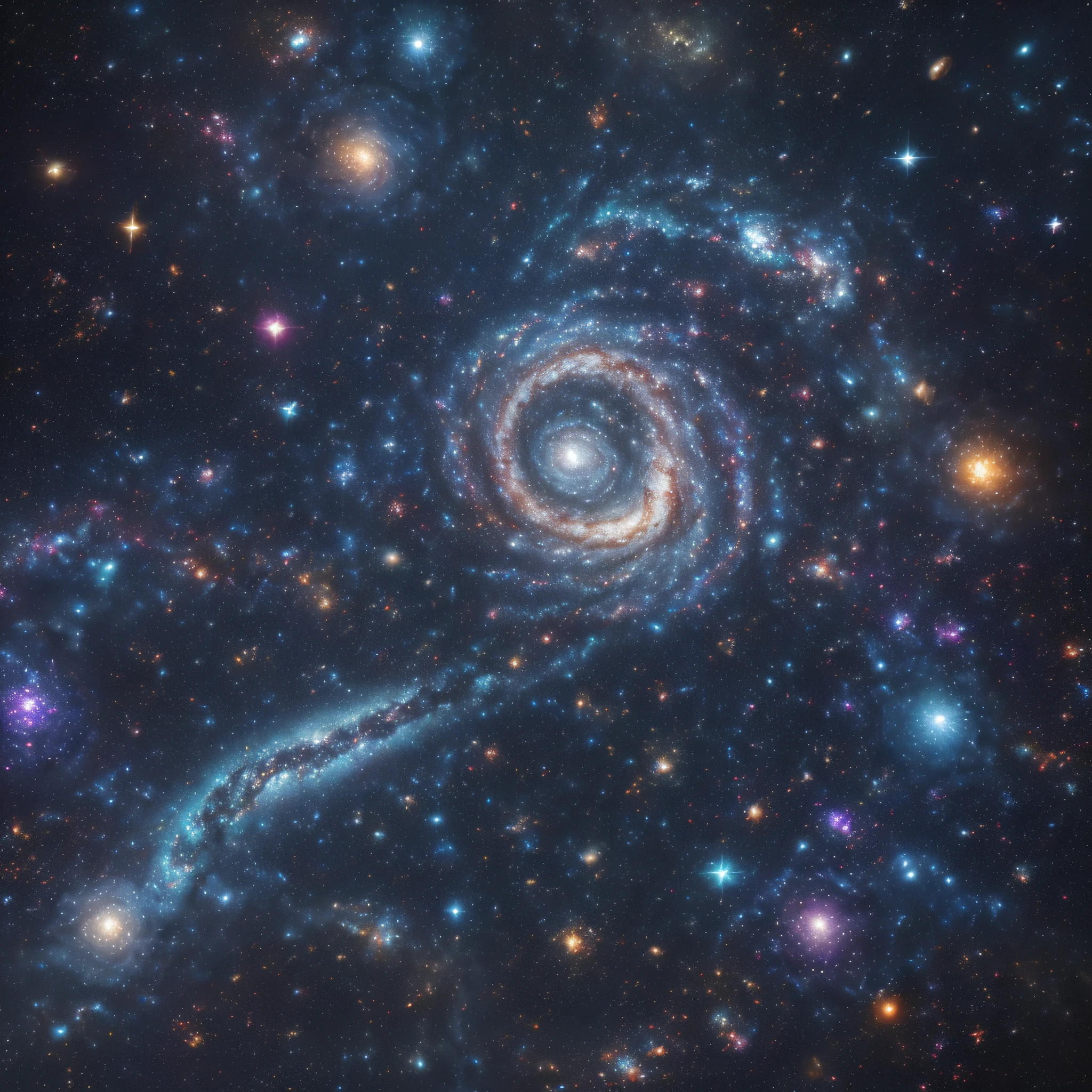 ((best quality)), ((masterpiece)), (high detail), (highres), 8k, gaze at infinite length of universe, endless galaxies, dangerous black holes, exploding supernovae, floating stars, endless stairs, nebulae, cinematic atmosphere, negative dark mode, mc escher, senseijaye art, matrix atmosphere, digital code rotation, matte painting --auto --s2