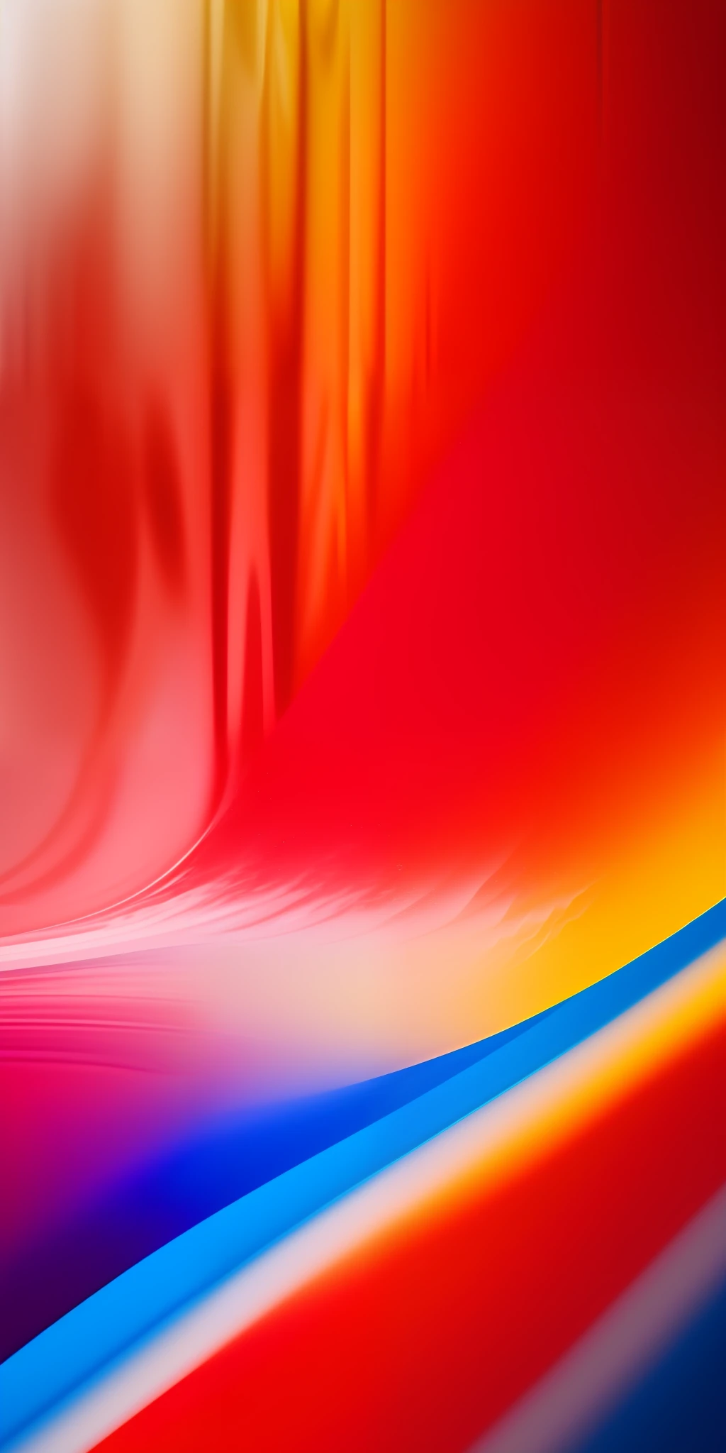 Close up of a background of white gradient liquid colors red yellow blue