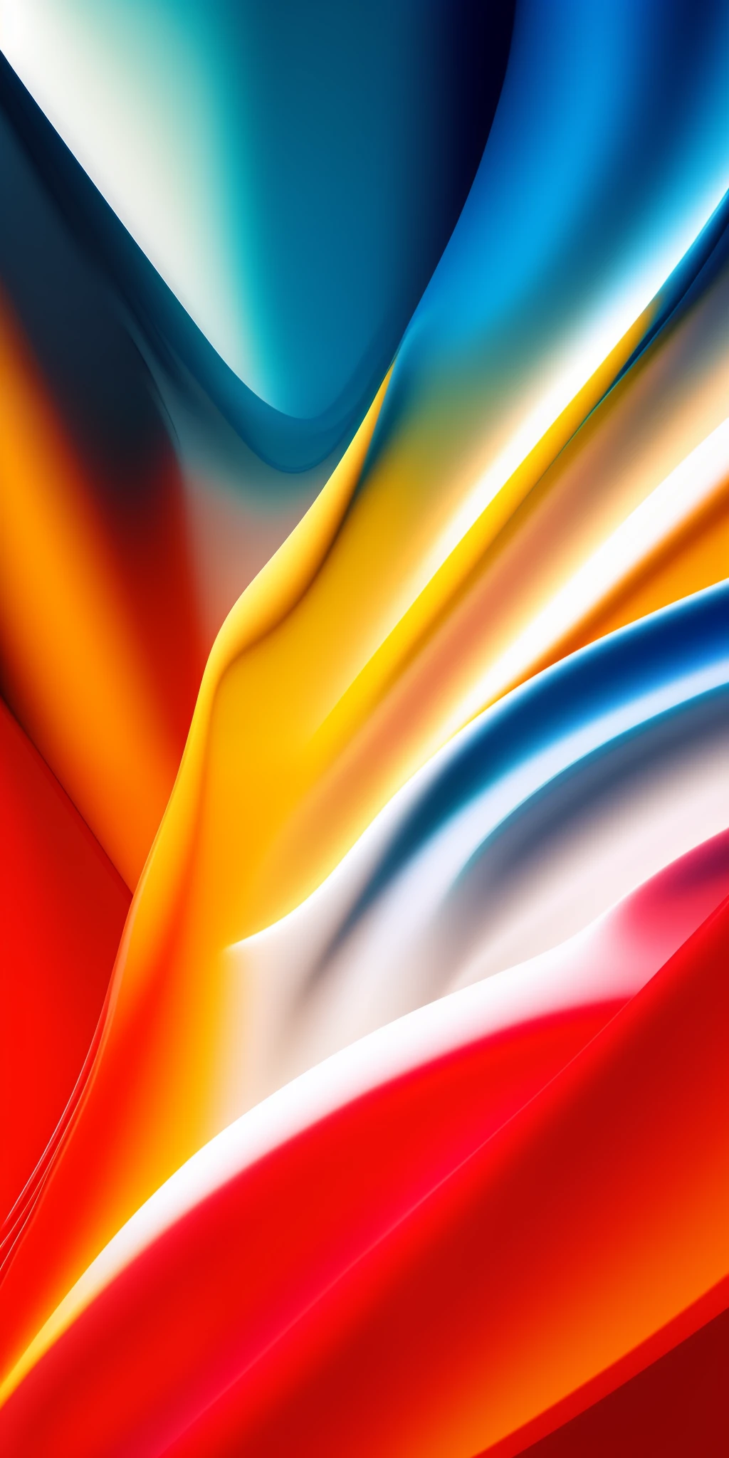 Close up of a background of white gradient liquid colors red yellow blue