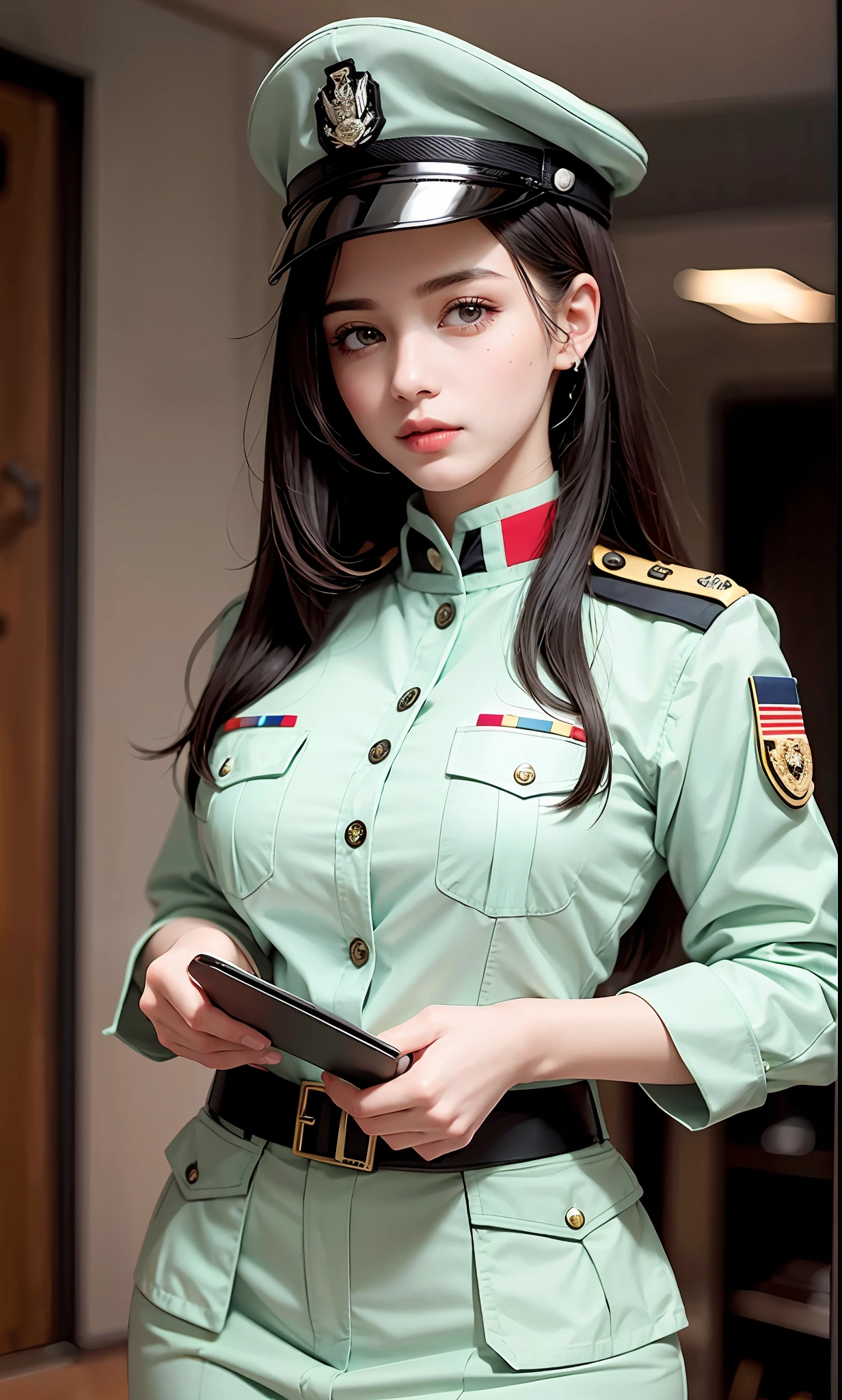 Beautiful woman in uniform