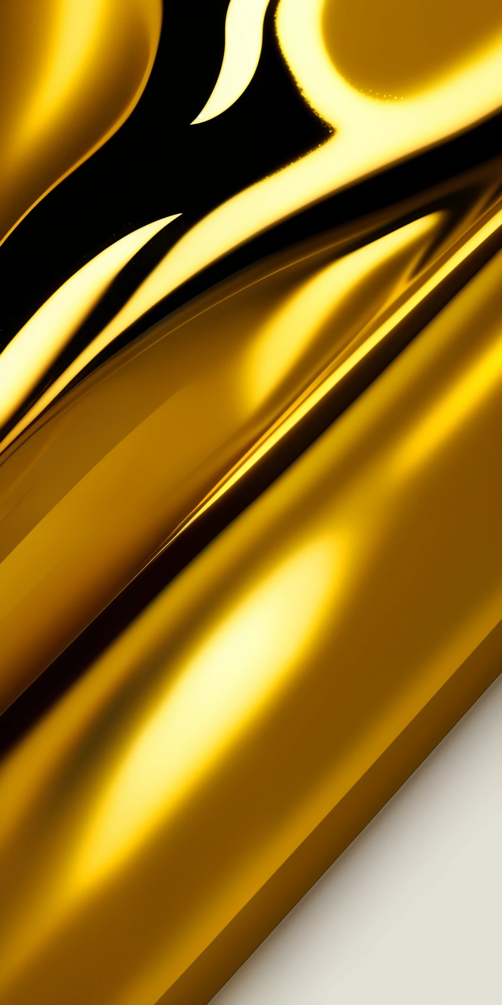 A close-up of a background of shiny liquid gold colors gradient in golden white with black, with swimming nails