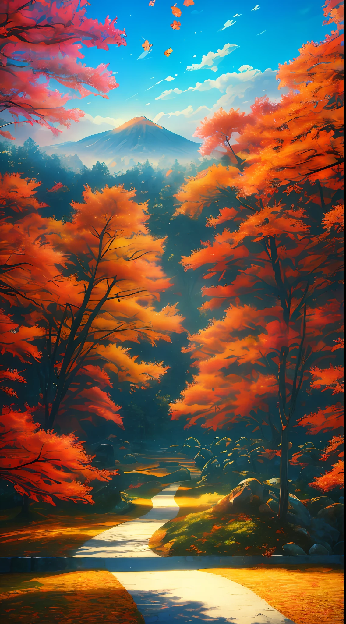 (masterpiece, best illustration, no humans), anime background, kyoto in autumn, semi realistic, dreamscape, award winning masterpiece with incredible details, liminal space, highly detailed, Toronto, cinematic ,rim lighting ,octane render, wvebg1, bganidusk