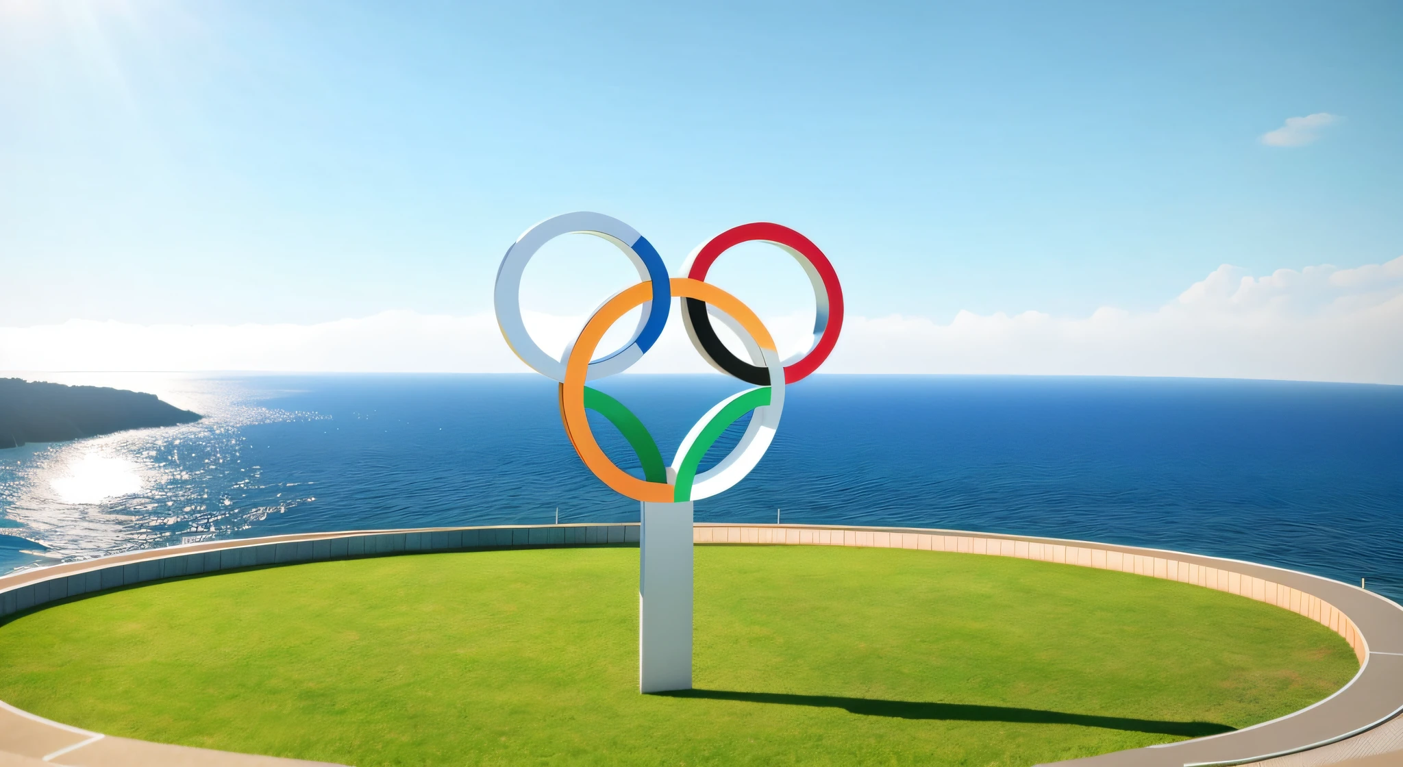Olympic rings 3d realistic environment rendering HD
