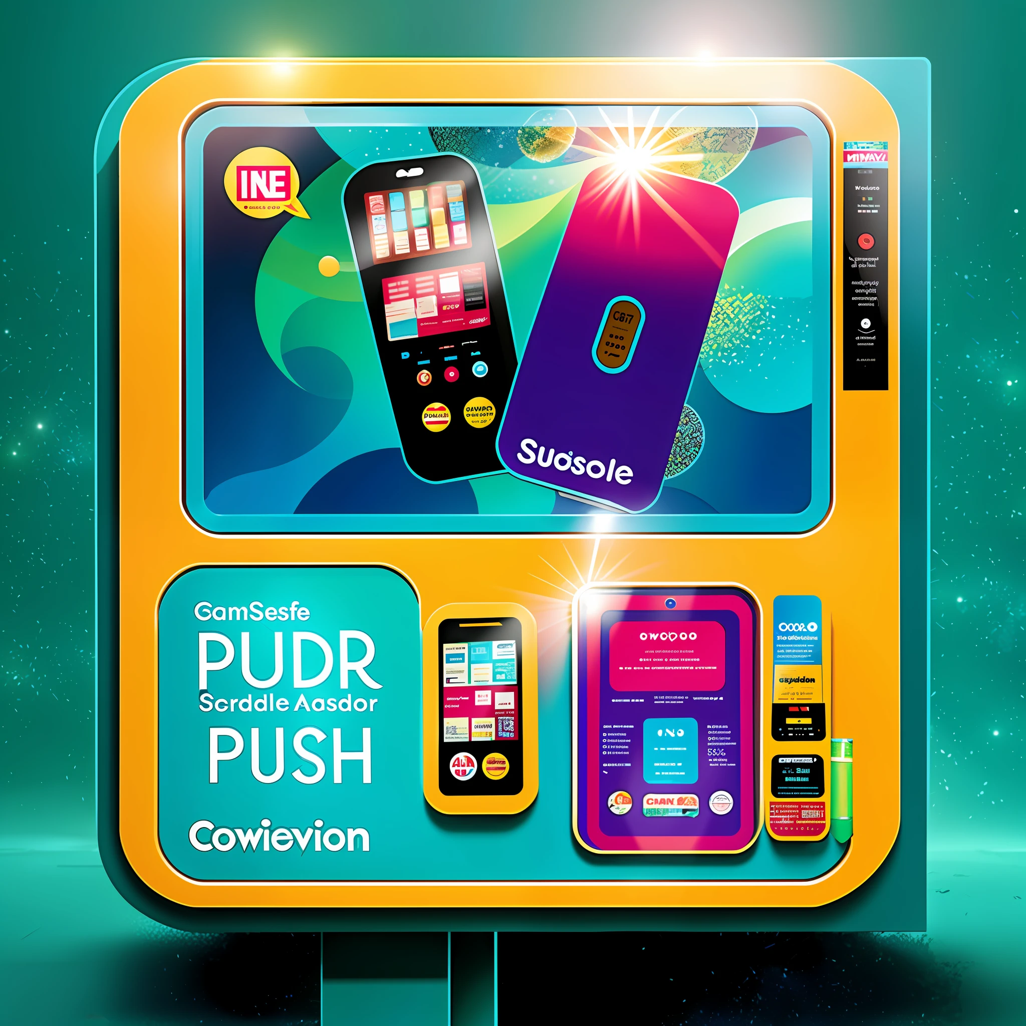 Condom product vending machine, panel centered, official product image, the upper large screen is the advertising screen, the front protruding small screen is the card machine, the fuselage has the style of Durex, and the body appears reasonable with Durex elements