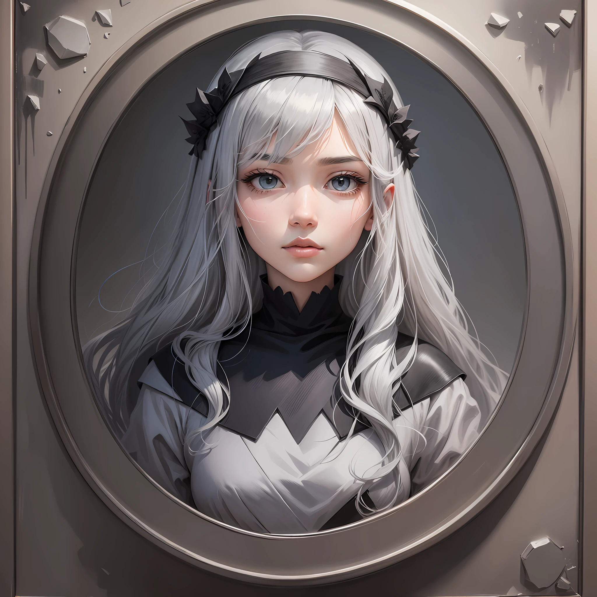 Gray plain mourning, two-dimensional painting style --auto --s2