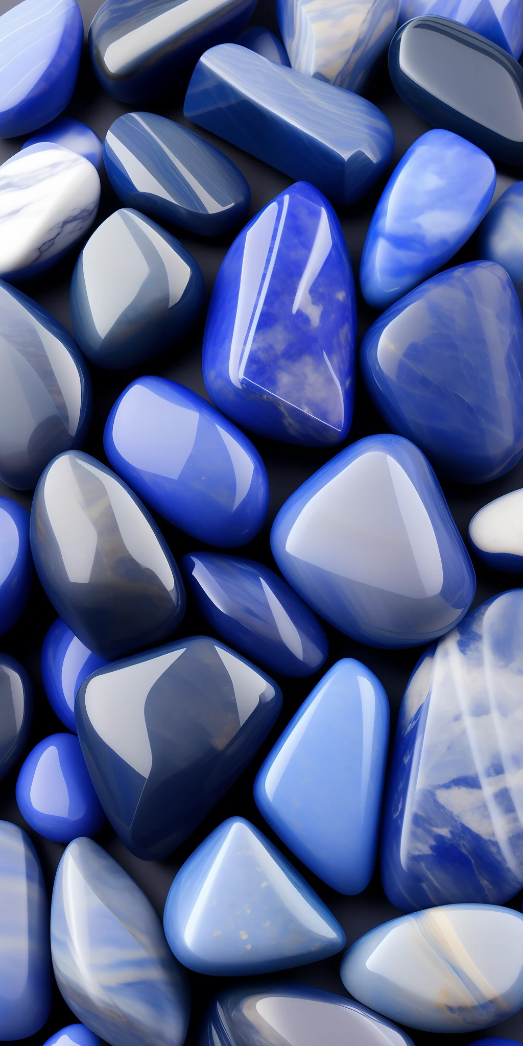 Small Sodalite stones of high quality on a background