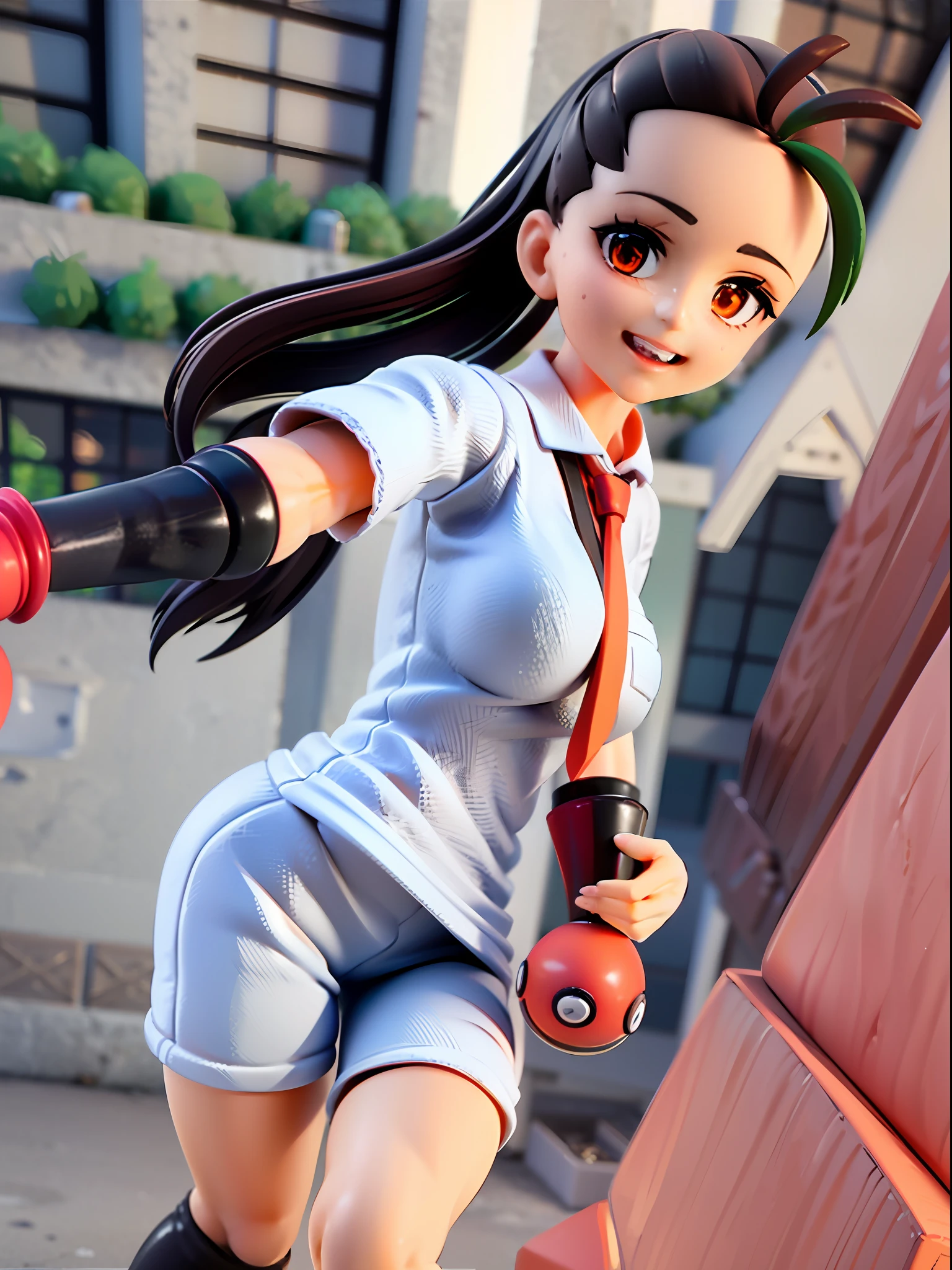 nemona, white shirt,orange necktie, (orange shorts) ,black pantyhose, sneakers,black glove,1girl,chibi, [realistic], [3d], (3dcg), ((octane render)), smile, full body,hand up,
BREAK
(8k, RAW photo, best quality, masterpiece:1.2), ultra high res, (((realistic, photo-realistic))), professional lighting, detailed lighting, professional photography, fisheye, dynamic angle, high quality, high res, extremely detailed, bloom
BREAK
depth of field, sketch, sharp focus, soft lighting, good composition, god light highlight, detailed, (((photorealistic details))), detailed skin, to8contrast style