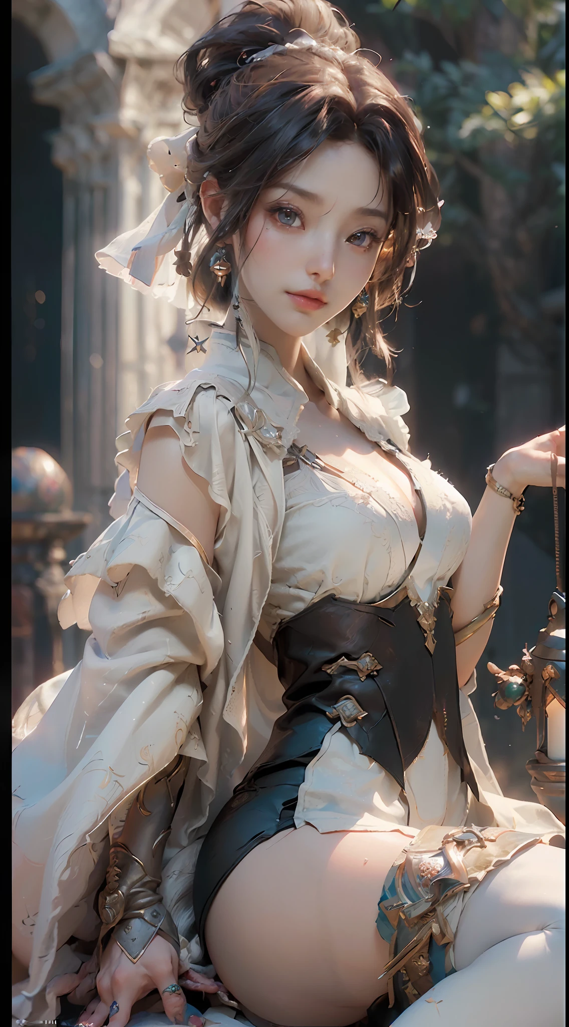 (Best Quality), ((Masterpiece), (Detail: 1.4), 3D, A Beautiful Ancient Female Figure, HDR (High Dynamic Range), Ray Tracing, AMD RTX, Super-Resolution, Unreal 5, Subsurface Scattering, PBR Textures, Post Processing, Anisotropic Filtering, Depth of Field, Maximum Clarity and Sharpness, Multi-layer Textures, Albedo and Highlight Maps, Surface Coloration, Accurate Simulation of Light-Material Interactions, Perfect Proportions, Octane Render, Two-color Light, Large Aperture, Low ISO, White Balance, Rule of Thirds, 8K RAW, (Masterpiece, 4K Resolution, Ultra Realistic, Very Detailed), Beautiful Asian Girl, Gorgeous Asian Cute Girl, Jaw-dropping Beauty.