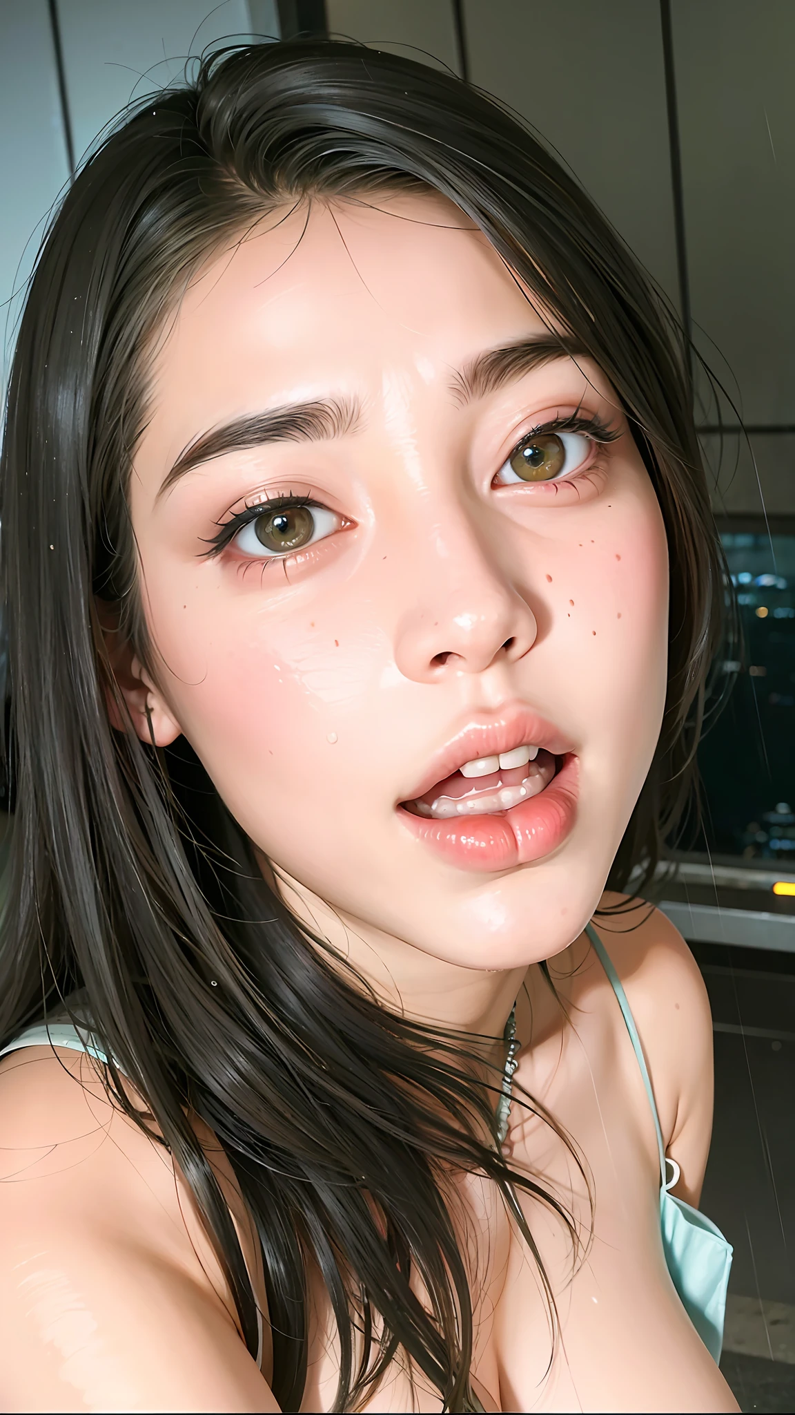 (8k, RAW photo, best quality, masterpiece:1.2), (realistic, photorealistic:1.37),1 girl,cityview, night, rain, wet, professional lighting, photon mapping, radio, chinese doll, lack, underwear, big breasts, nurse, wedding dress, same as original