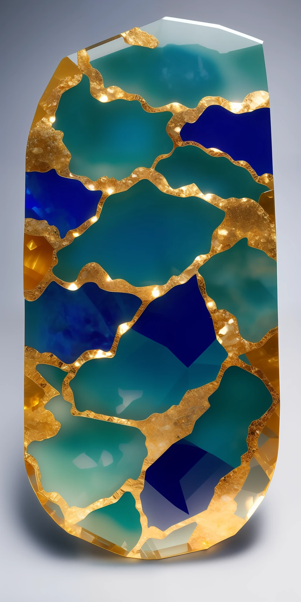 Sodalite Jade Emerald Citrine lapis lazuli) pure gold small agate high quality stone on clear glass plate background