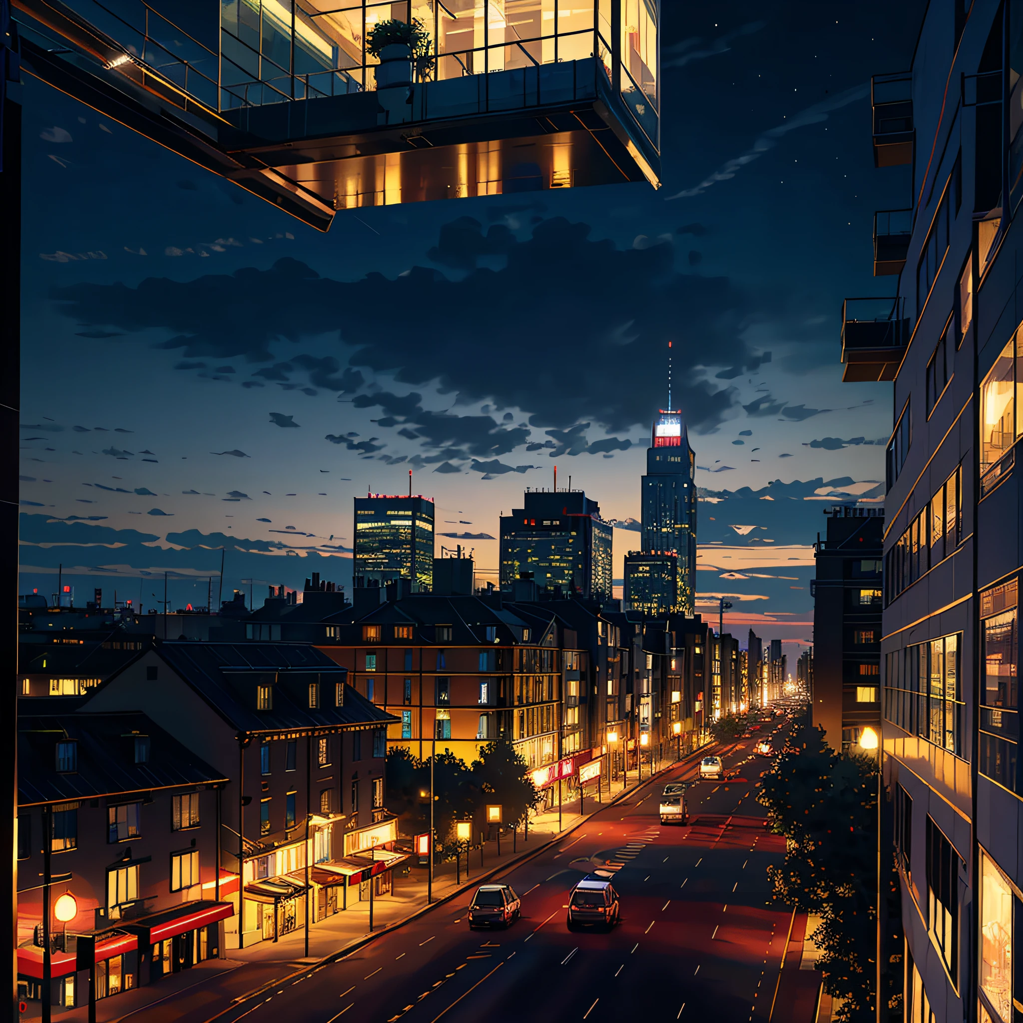 Masterpiece, Best Quality, 8K, Photographic Reality, Realistic, Bustling Tech City Hotel Gate Architecture Night View