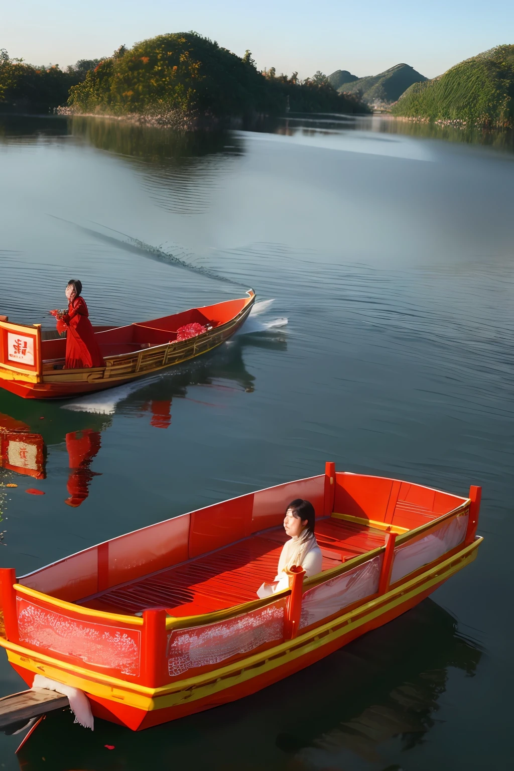 Liu Jiajiang on the Mulan Boat
Dew Hibiscus last night streamed
The sound of flying geese began everywhere
Frost empty leaves and leaves full of Tingzhou