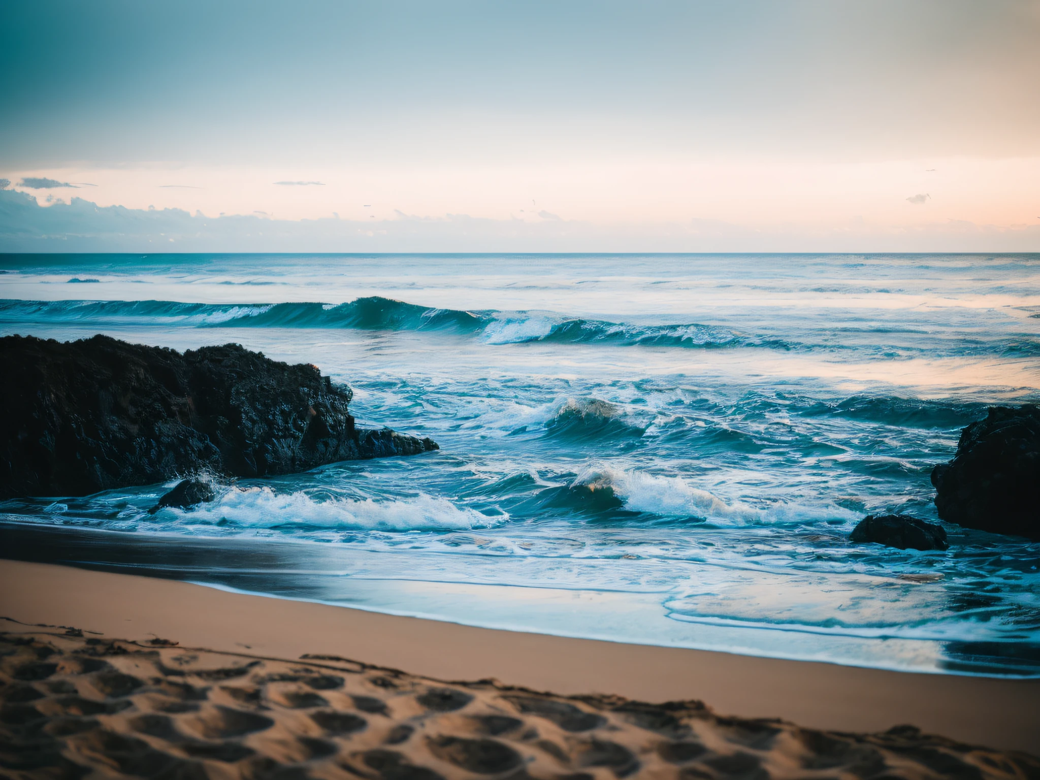 RAW photo of landscape, beach, small detail, realistic, ultra-realistic photo, 8k ultra hd, DSLR, soft light, high quality, film grain, Fujifilm XT3, (masterpiece), high resolution, 32k