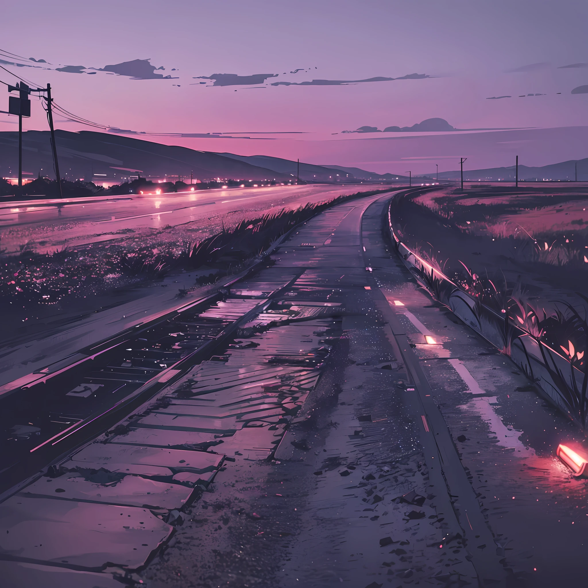The scene of a car driving on a wasteland with no one around and no house to rest on at night. The background of the picture is a desolate and silent scene, without any life, only the car driving alone. The headlights of the car illuminate the road ahead, making people feel very lonely and dazed.

This situation makes people feel very lonely and helpless. There is no life in the wasteland, which makes people feel very lonely and vulnerable. Although the headlights of the car illuminate the road ahead, the darkness and silence in this environment make people feel very scared and uneasy. The color tone of the picture is mainly black and dark purple to highlight the atmosphere of the wasteland and night.