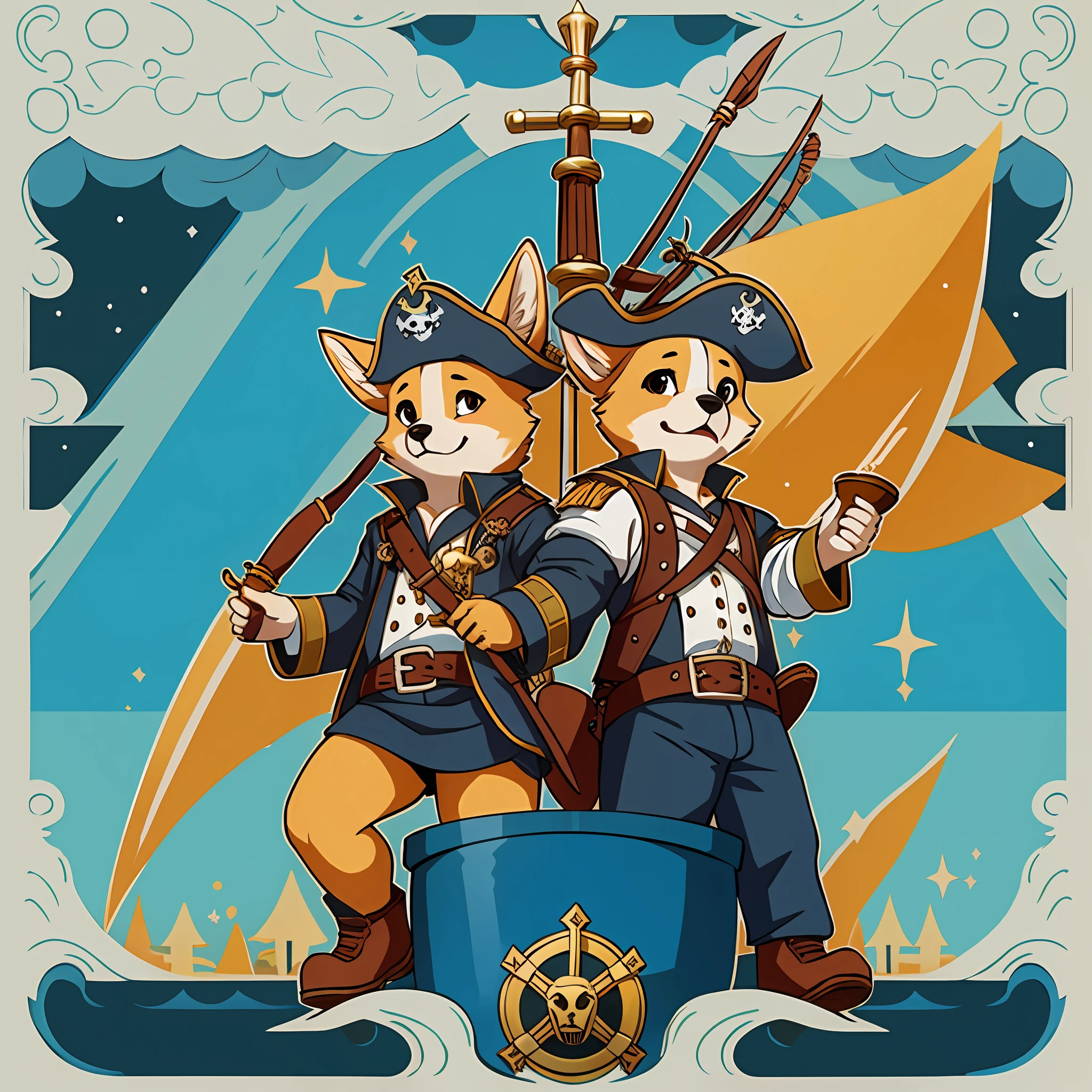 cute corgi as a pirate, IPA Award wining masterpiece