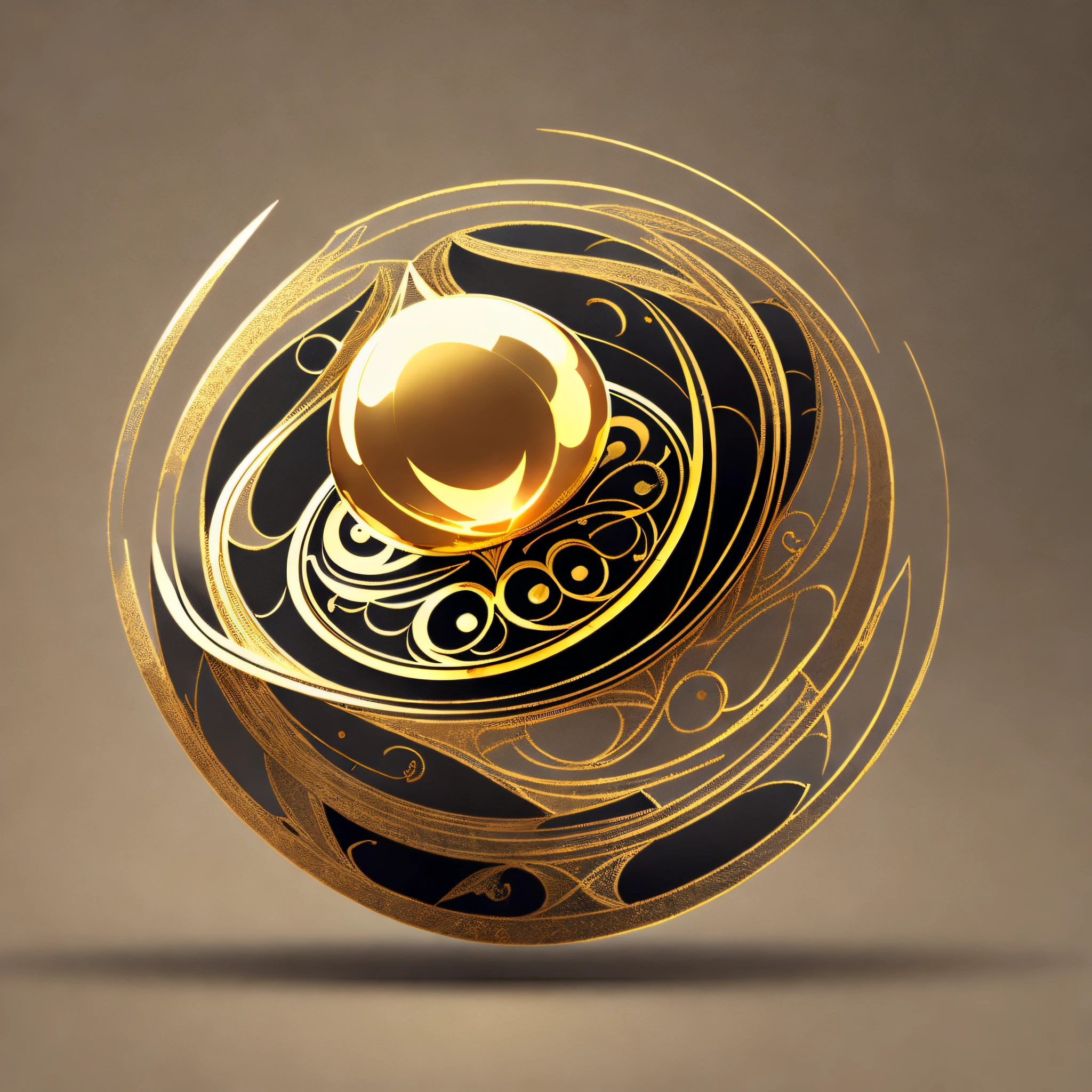 a minimalist logo of a golden pearl, with a black background --jewerly --auto --s2